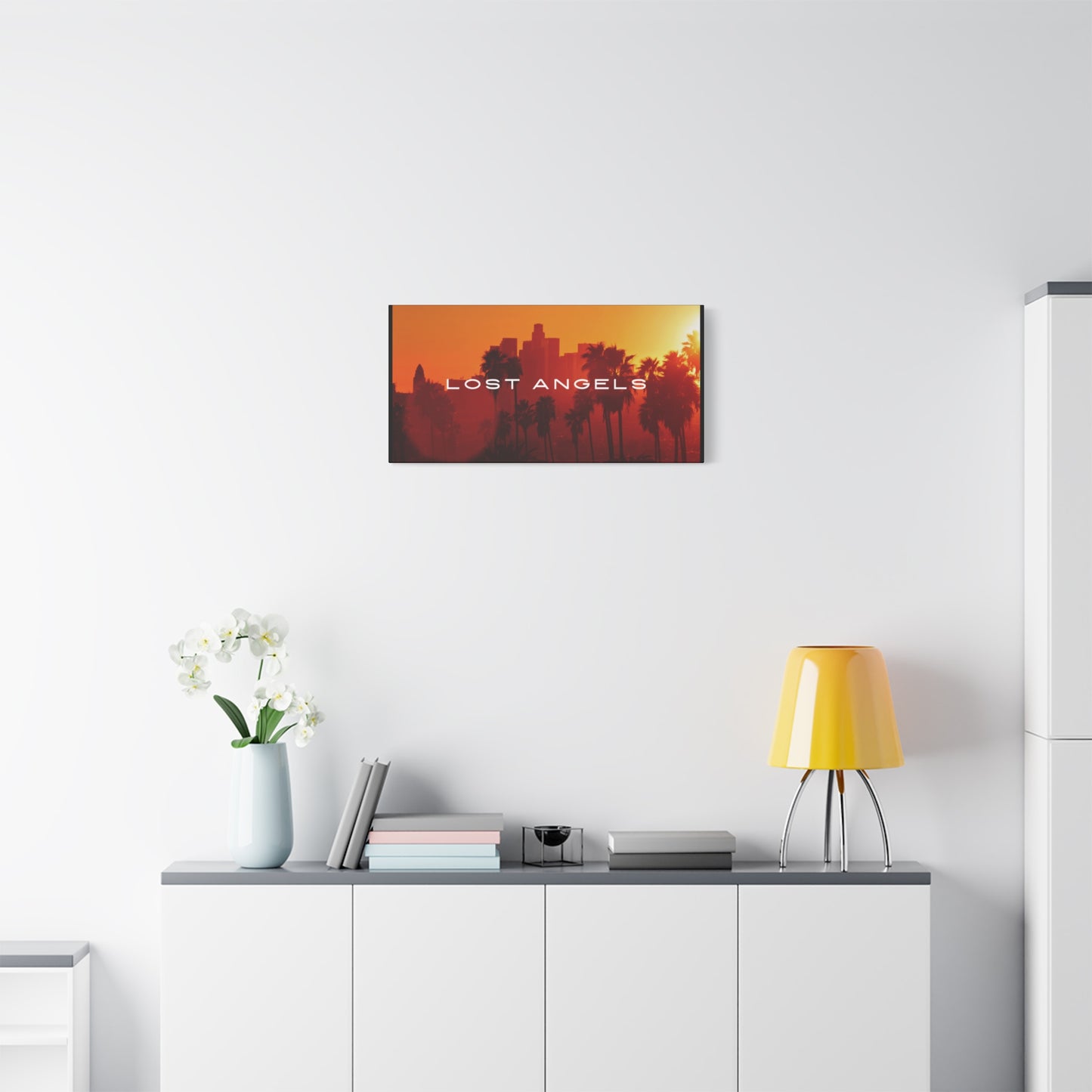 Lost Angels Wall Art Canvas | Sunset Cityscape Print, Home Decor, Gift for Art Lovers, Modern Living Room, California Vibe
