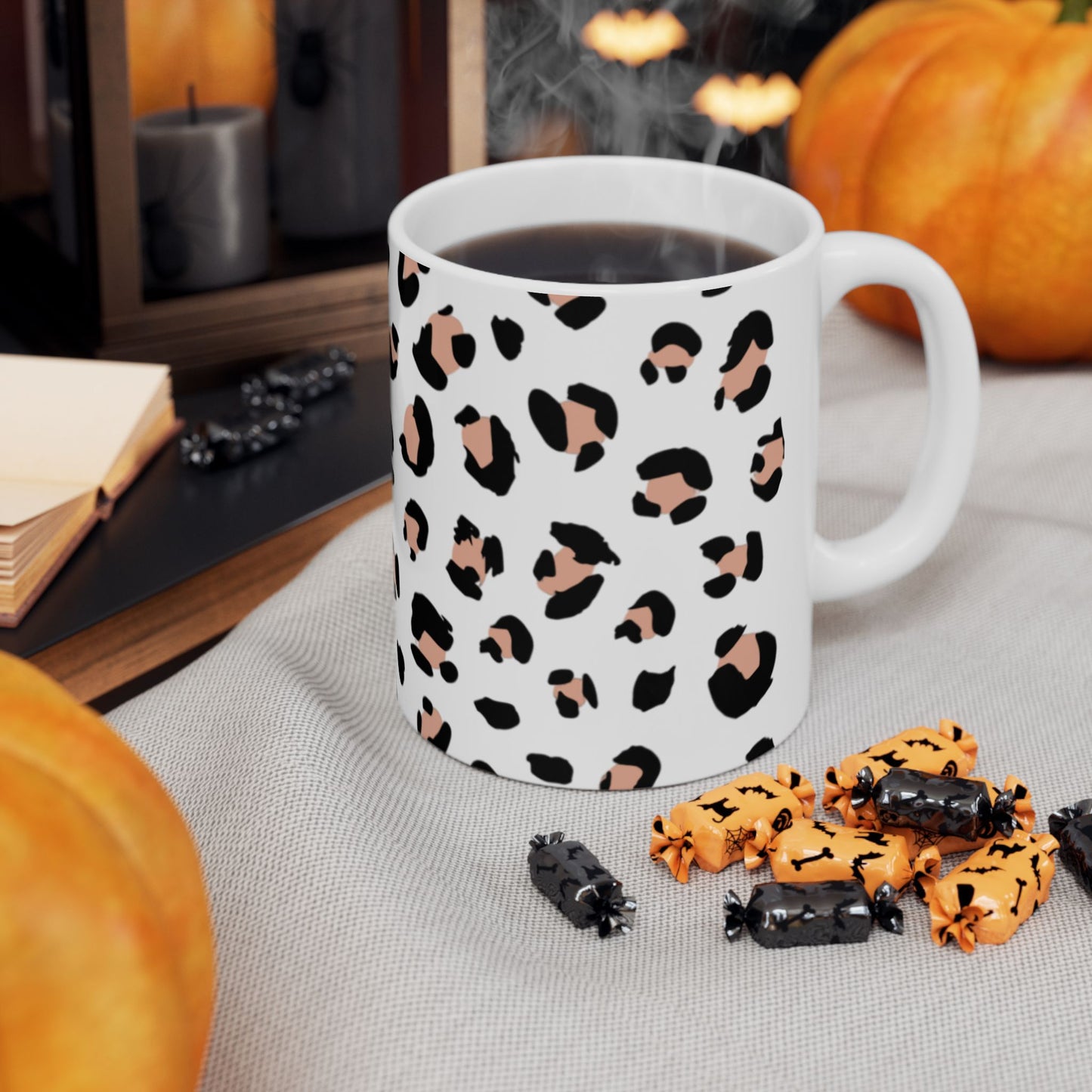 Leopard Print Ceramic Mug - Trendy Coffee Cup, Animal Print Gift, Home Decor, Kitchenware, Perfect for Birthdays, Holidays