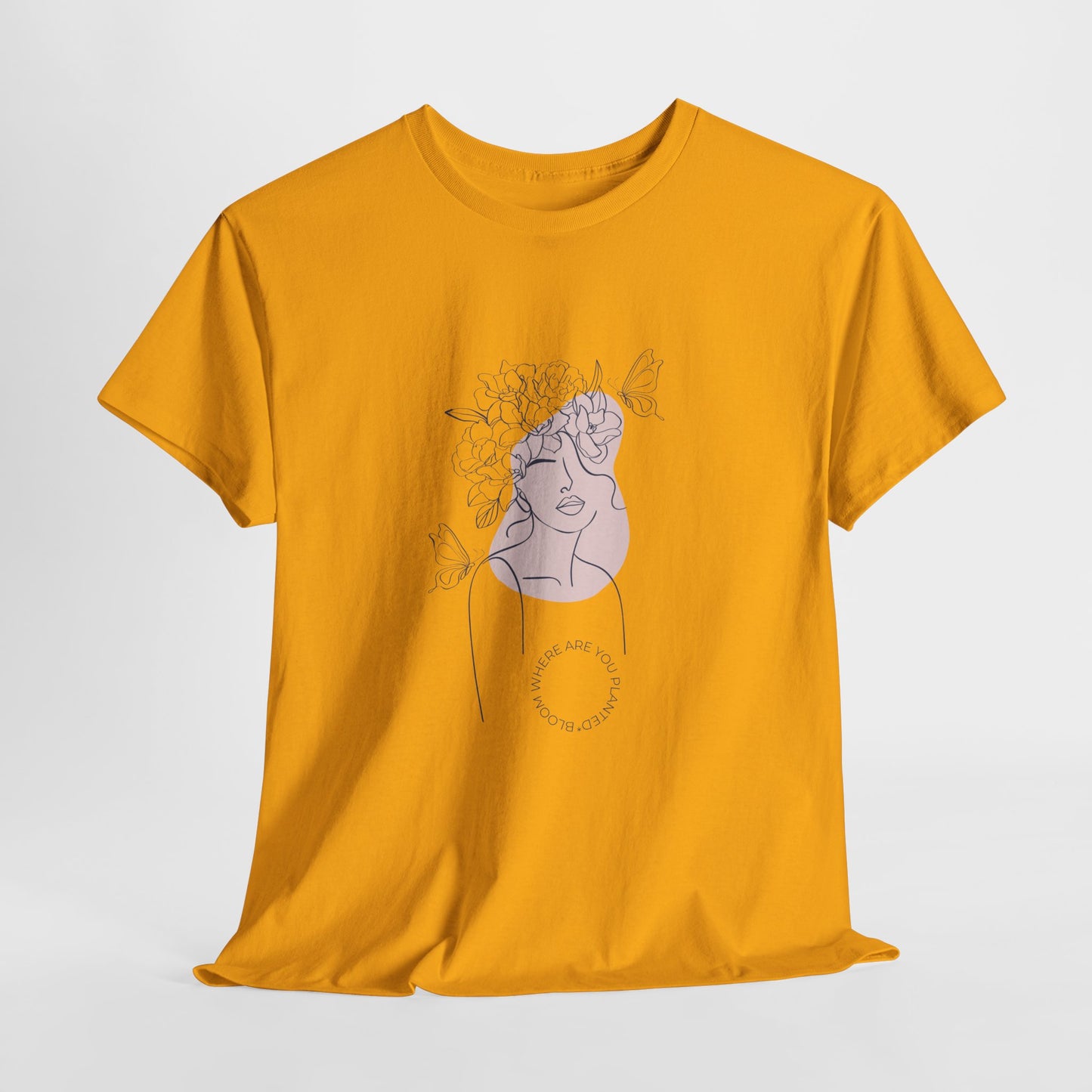 Bloom Where You Are Planted Chic Inspirational Quote Tee, Inspirational Cotton T-Shirt, Casual Graphic Tee, Vintage Style Unisex Shirt, Gift for Her