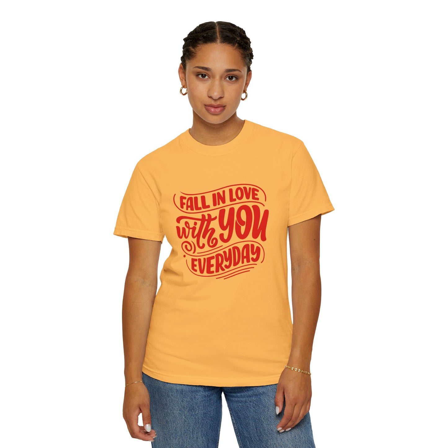 Fall in Love with YOU Quote T-shirt for Couples, Valentine's Day, Gifts for Him/Her, Casual Everyday Wear, Comfortable Unisex Tee