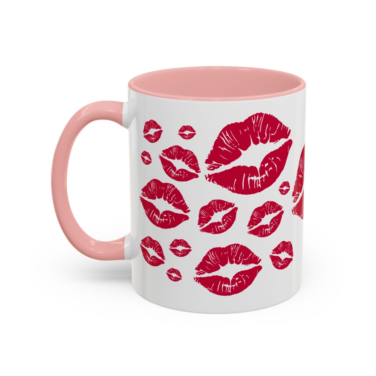 Kiss Mark Accent Coffee Mug - Romantic Gift, Valentine's Day Mug, Cute Coffee Cup, Fun Kitchen Decor, Stylish Drinkware
