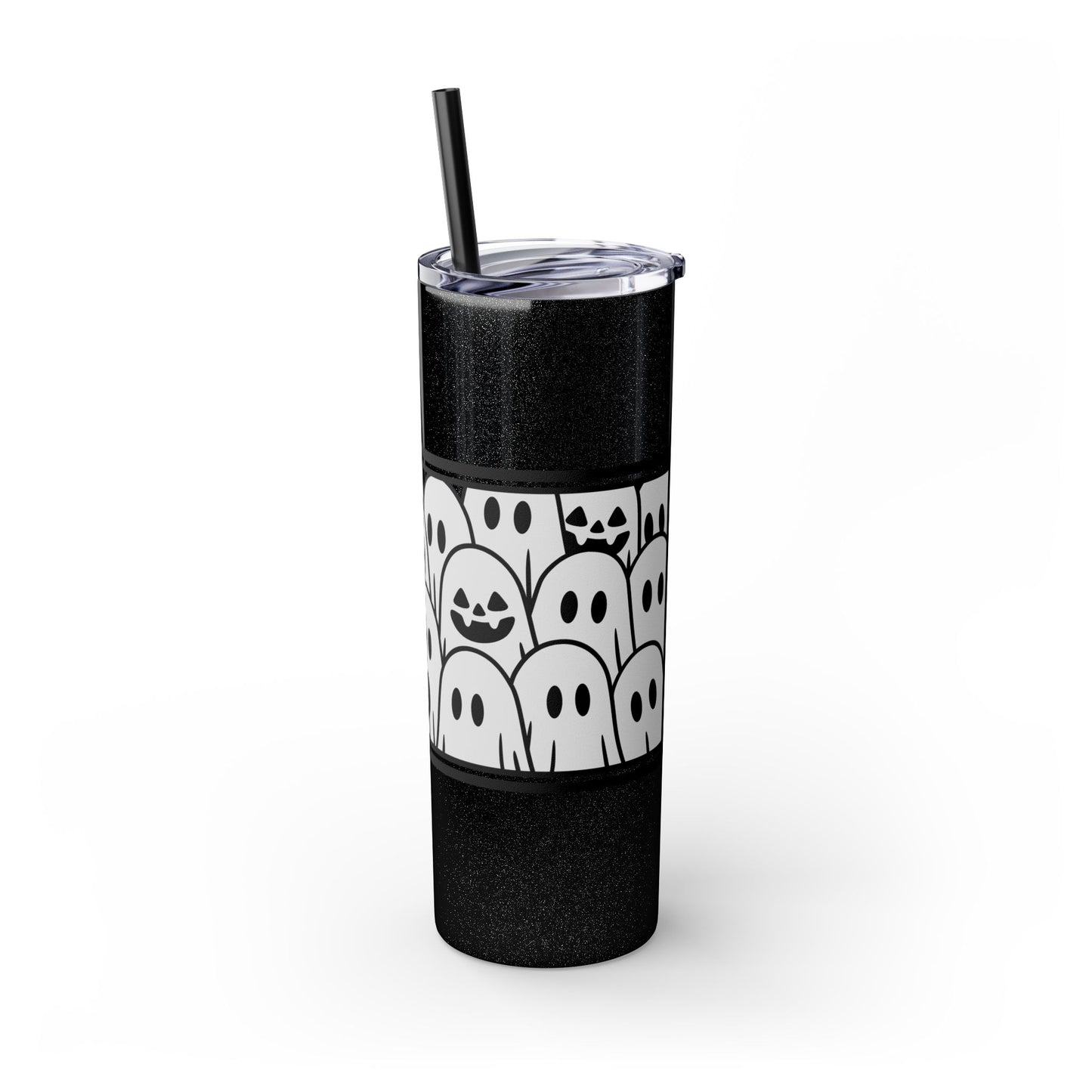 Halloween Ghost Tumbler, 20oz Skinny Tumbler with Straw, Cute Fall Drinkware, Spooky Gifts for Kids, Ghost Lovers, Cozy Decor