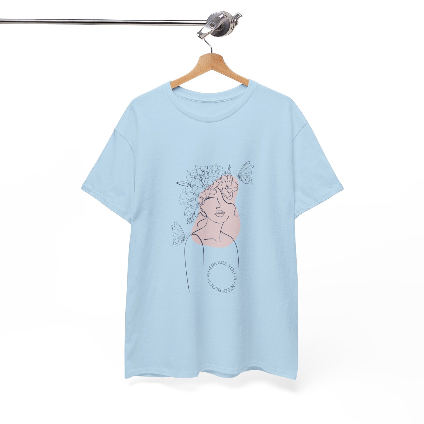 Bloom Where You Are Planted Chic Inspirational Quote Tee, Inspirational Cotton T-Shirt, Casual Graphic Tee, Vintage Style Unisex Shirt, Gift for Her