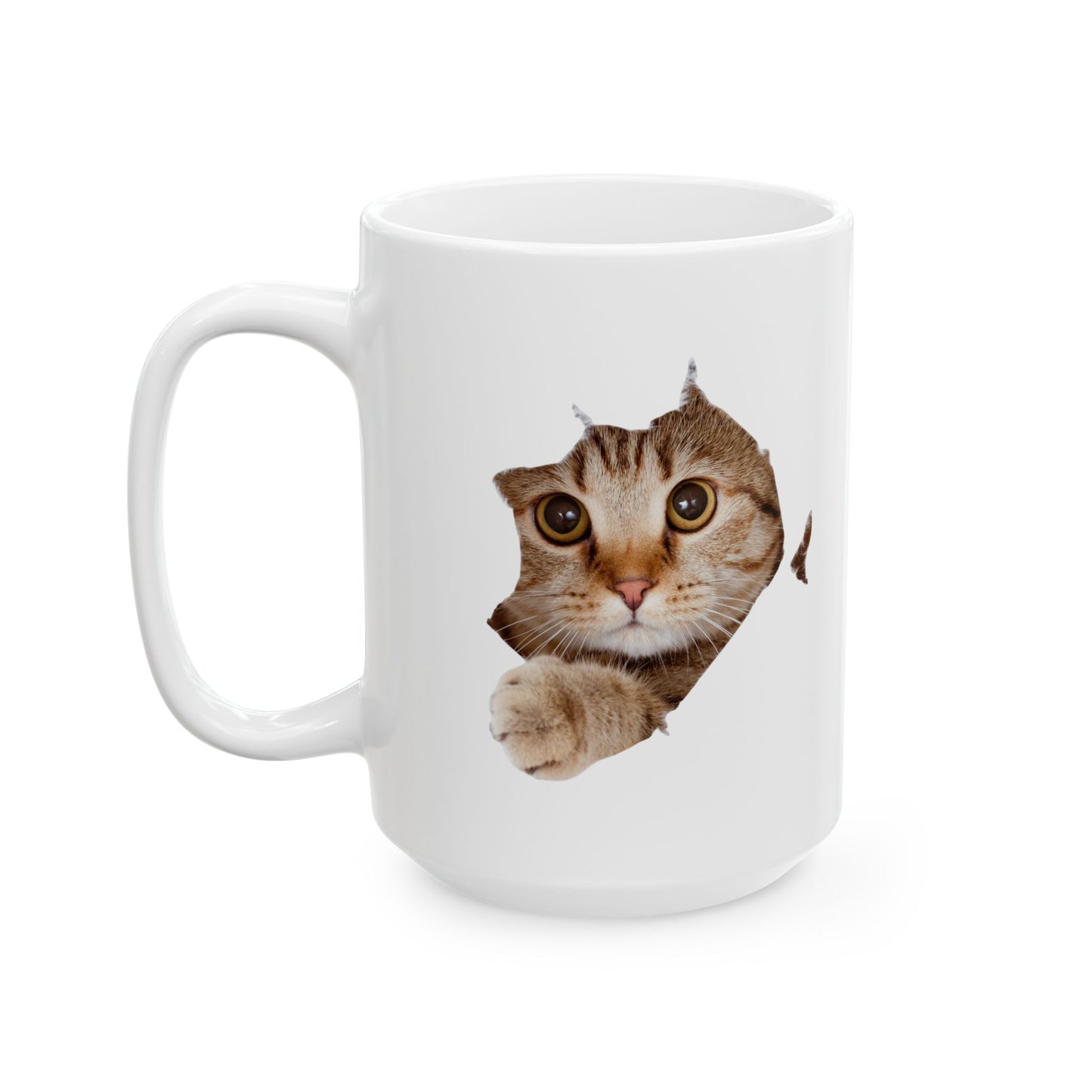 Cute Cat Ceramic Mug, Cat Lover Gift, Coffee Tea Cup, Animal Lover Mug, Pet Lover Present, Birthday Gift for Her
