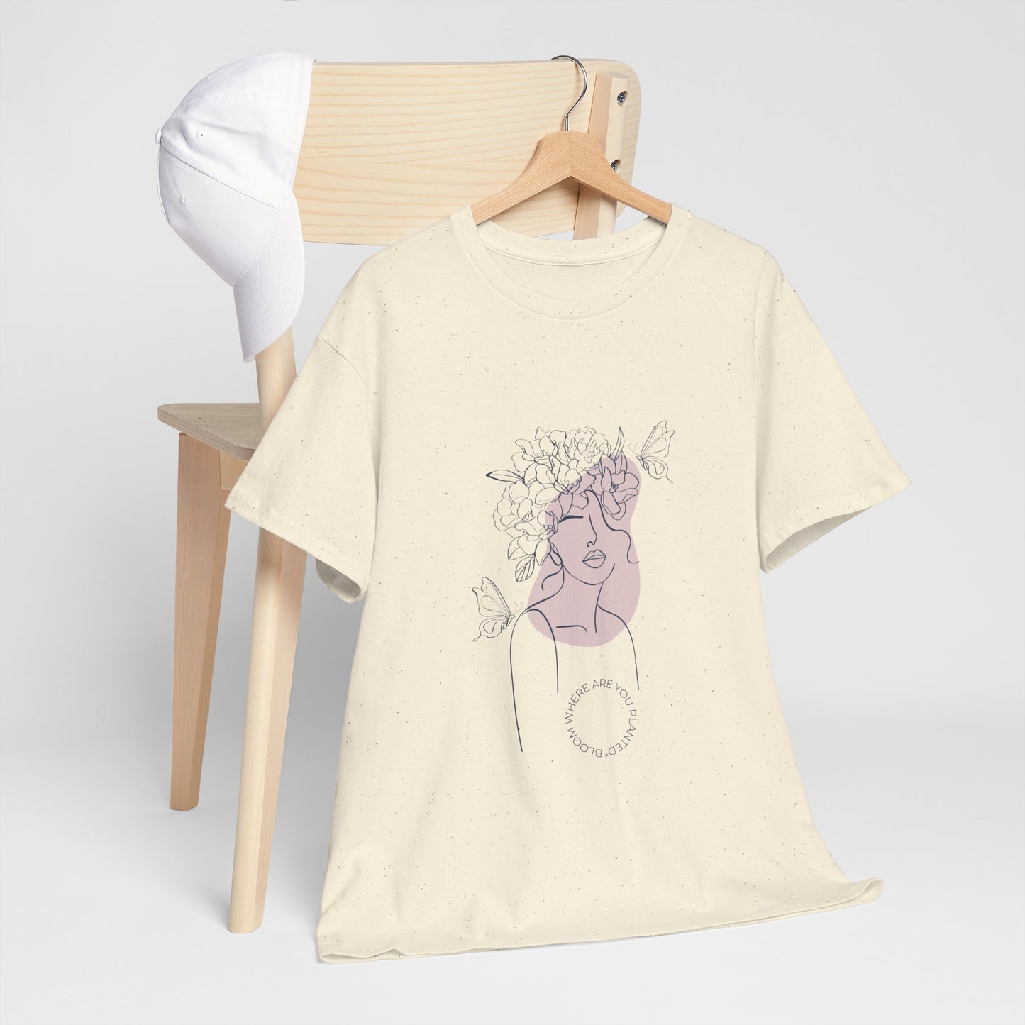 Bloom Where You Are Planted Chic Inspirational Quote Tee, Inspirational Cotton T-Shirt, Casual Graphic Tee, Vintage Style Unisex Shirt, Gift for Her