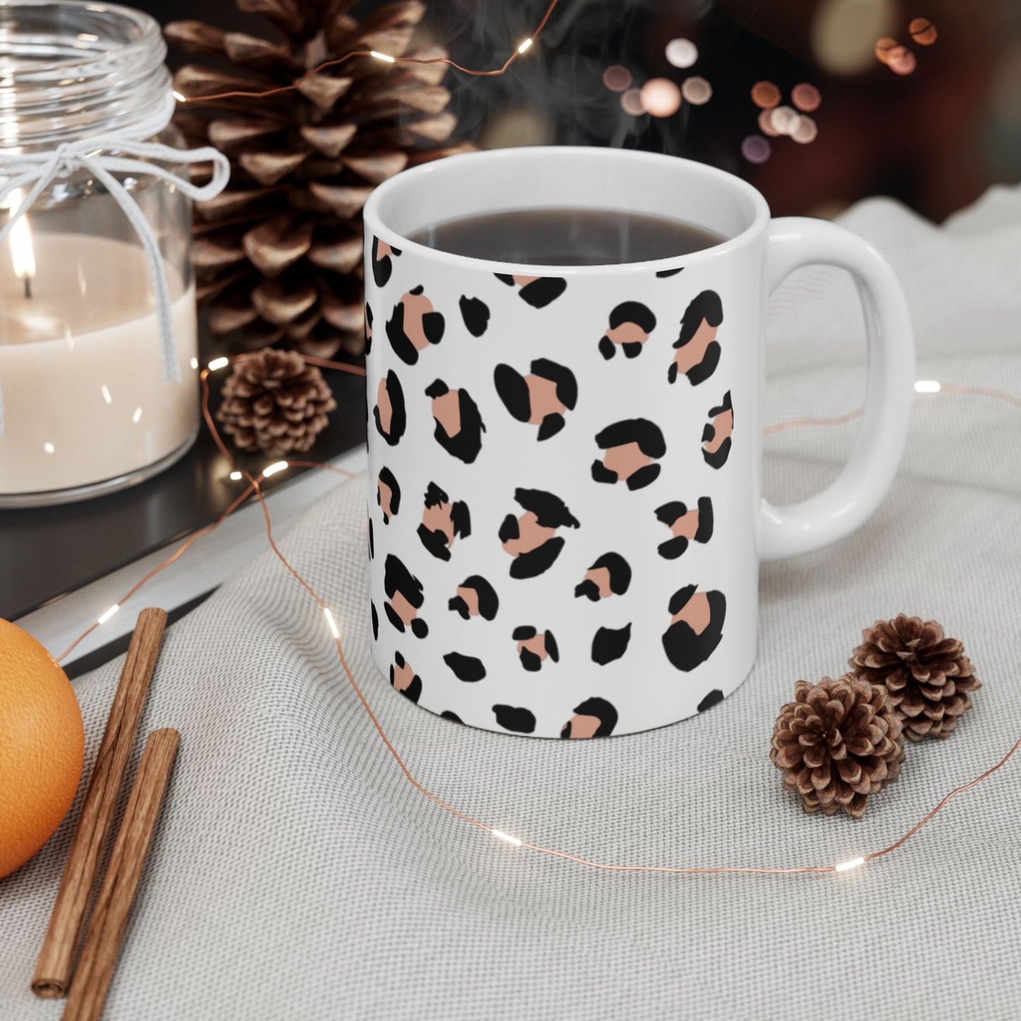 Leopard Print Ceramic Mug - Trendy Coffee Cup, Animal Print Gift, Home Decor, Kitchenware, Perfect for Birthdays, Holidays