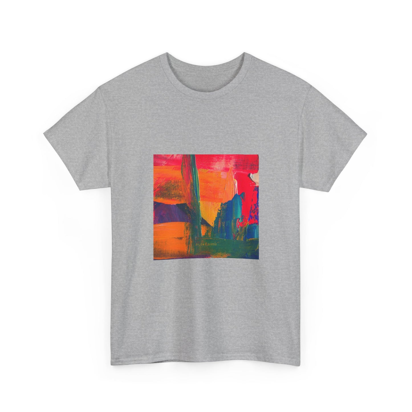 Vibrant Art Bird of Paradise Painting Tee for Creative Souls, Unisex Heavy Cotton T-Shirt, Artistic Gift