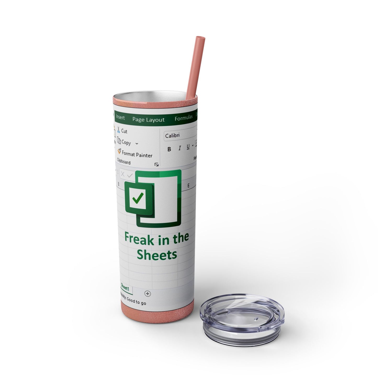 Freak in the Sheets Spreadsheet Themed Tumbler, 20oz Gift for Students, Accountants, Office Humor, Funny Drinkware