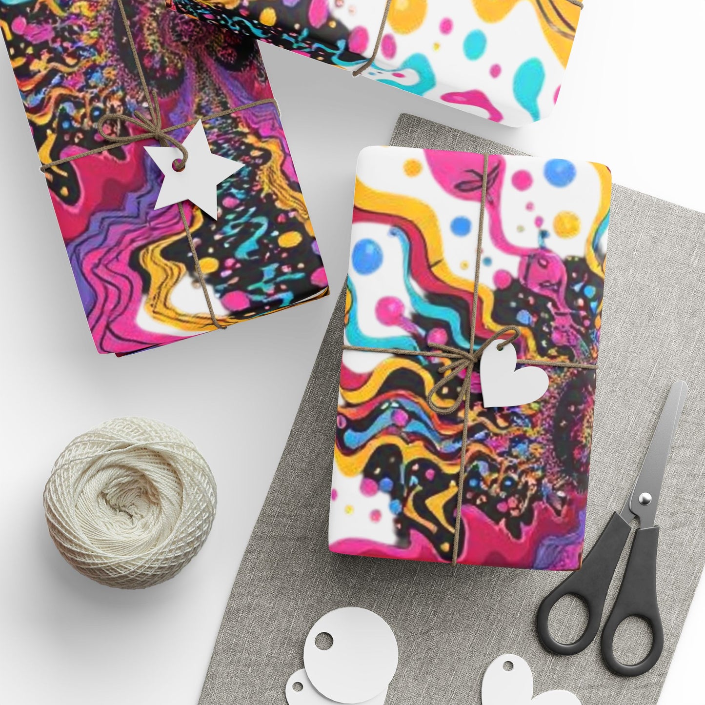 Vibrant Wrapping Paper Rolls - Colorful Gift Wrap for All Occasions, Birthday, Holidays, DIY Projects, Crafting