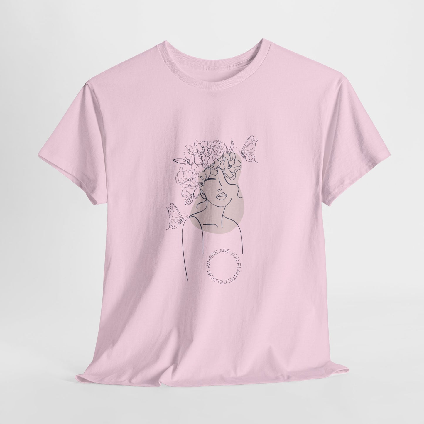 Bloom Where You Are Planted Chic Inspirational Quote Tee, Inspirational Cotton T-Shirt, Casual Graphic Tee, Vintage Style Unisex Shirt, Gift for Her