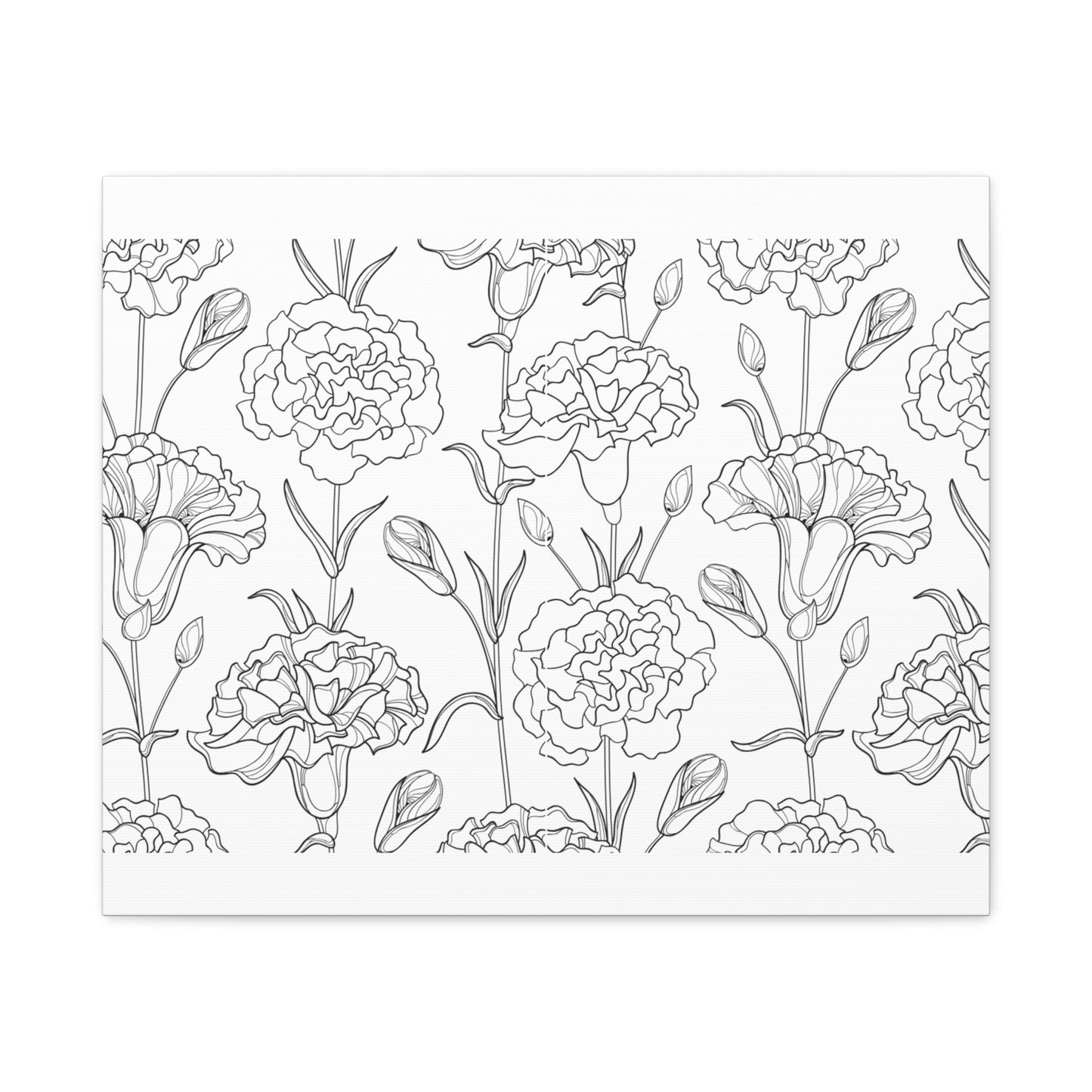 Floral Canvas Art, Stretched Wall Decor, Home Gift, Botanical Print, Modern Design, Matte Finish