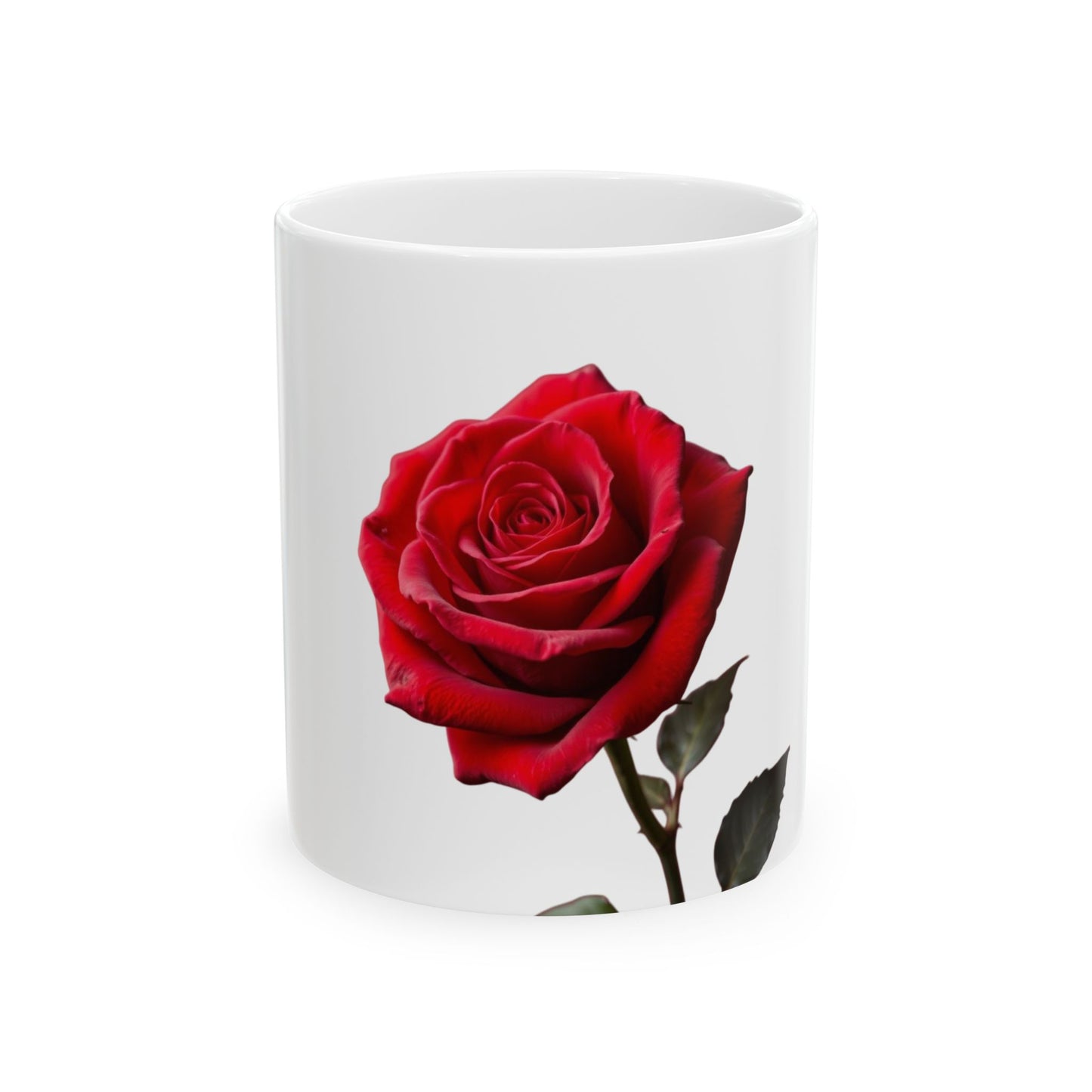 Elegant Red Rose Ceramic Mug - Perfect Gift for Floral Lovers, Coffee or Tea Drinkers, Home Decor, Valentine’s Day, Mother’s Day