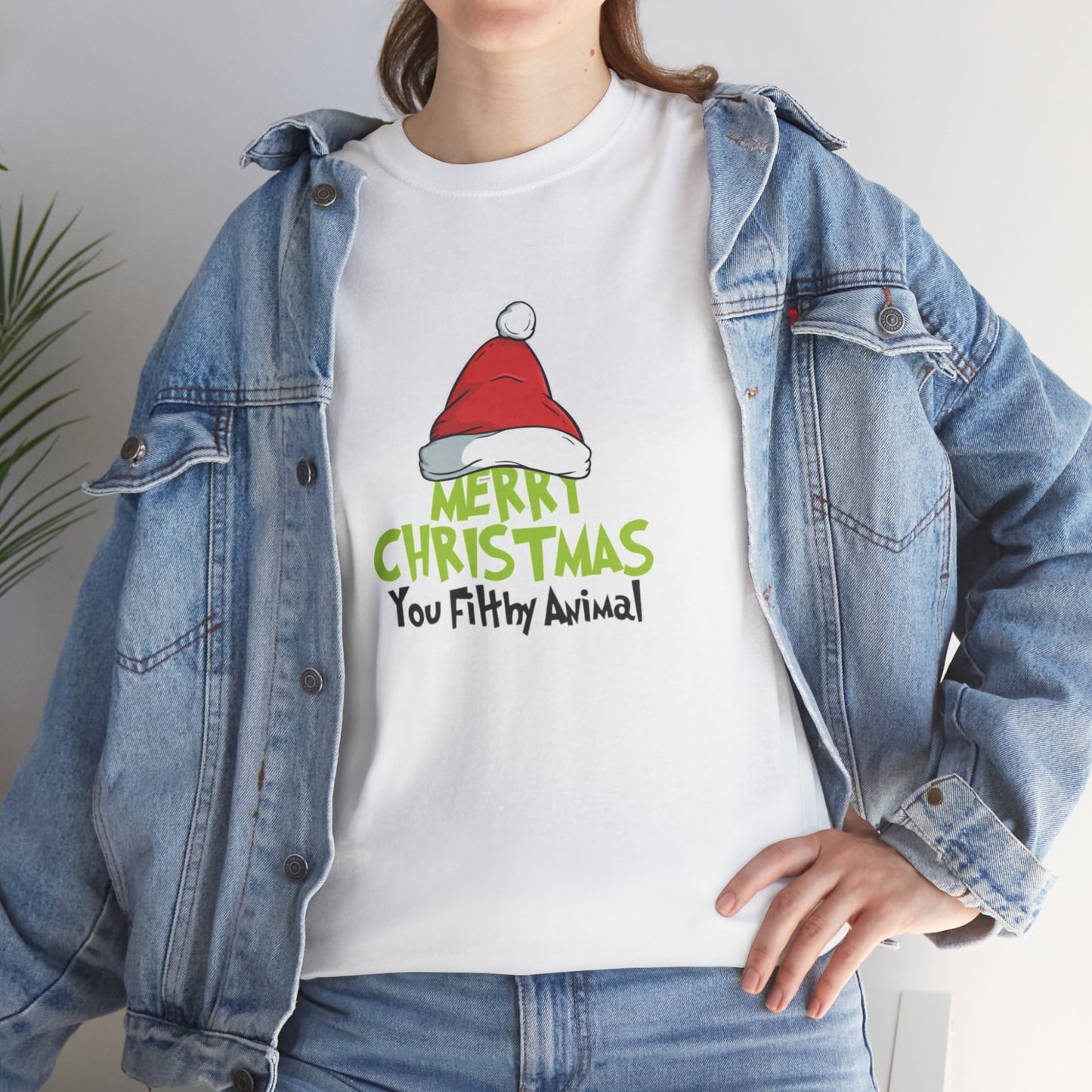 Funny Holiday Tee, Merry Christmas You Filthy Animal, Unisex Tee, Christmas Gift, Holiday Apparel, Festive Shirt, Party Wear
