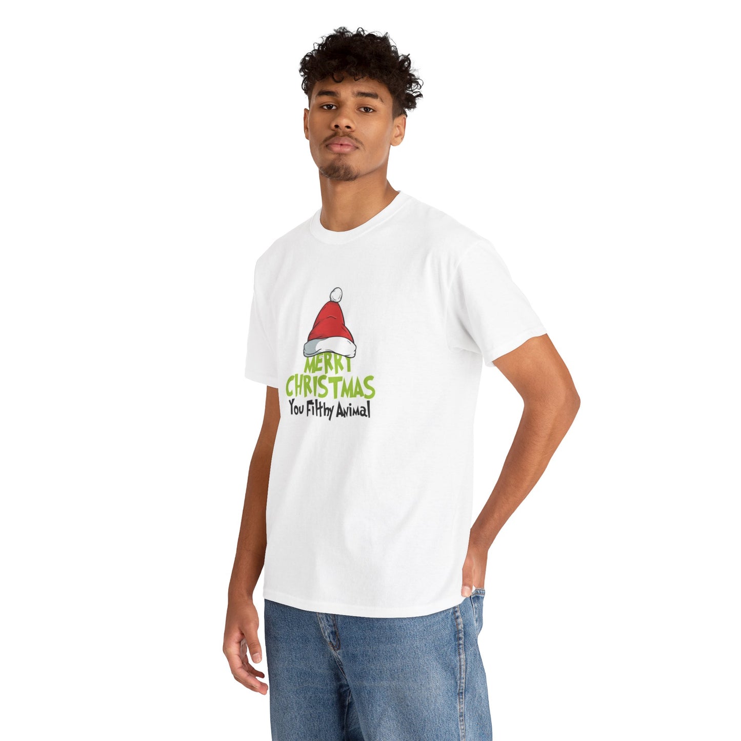 Funny Holiday Tee, Merry Christmas You Filthy Animal, Unisex Tee, Christmas Gift, Holiday Apparel, Festive Shirt, Party Wear