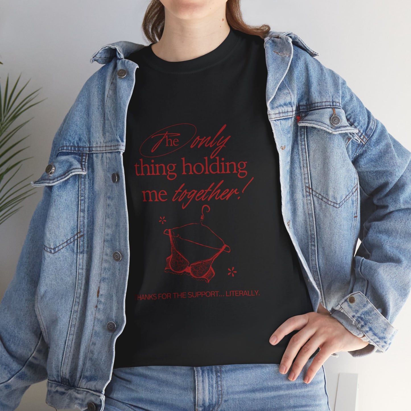 "Holding It Together" Unisex Heavy Cotton Tee: Funny Gift for Friends, Family, Self-Care, Casual Wear, Humor Shirts, Gift for Her