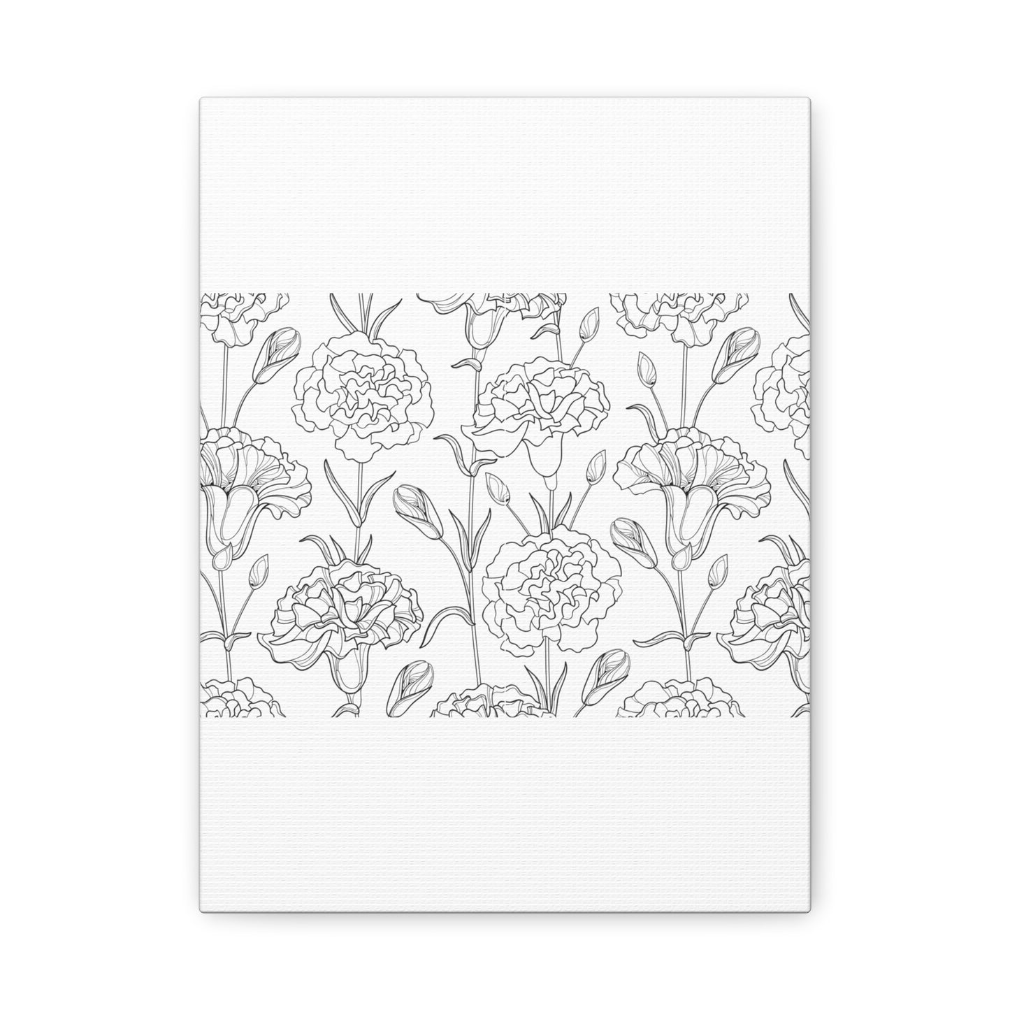 Floral Canvas Art, Stretched Wall Decor, Home Gift, Botanical Print, Modern Design, Matte Finish