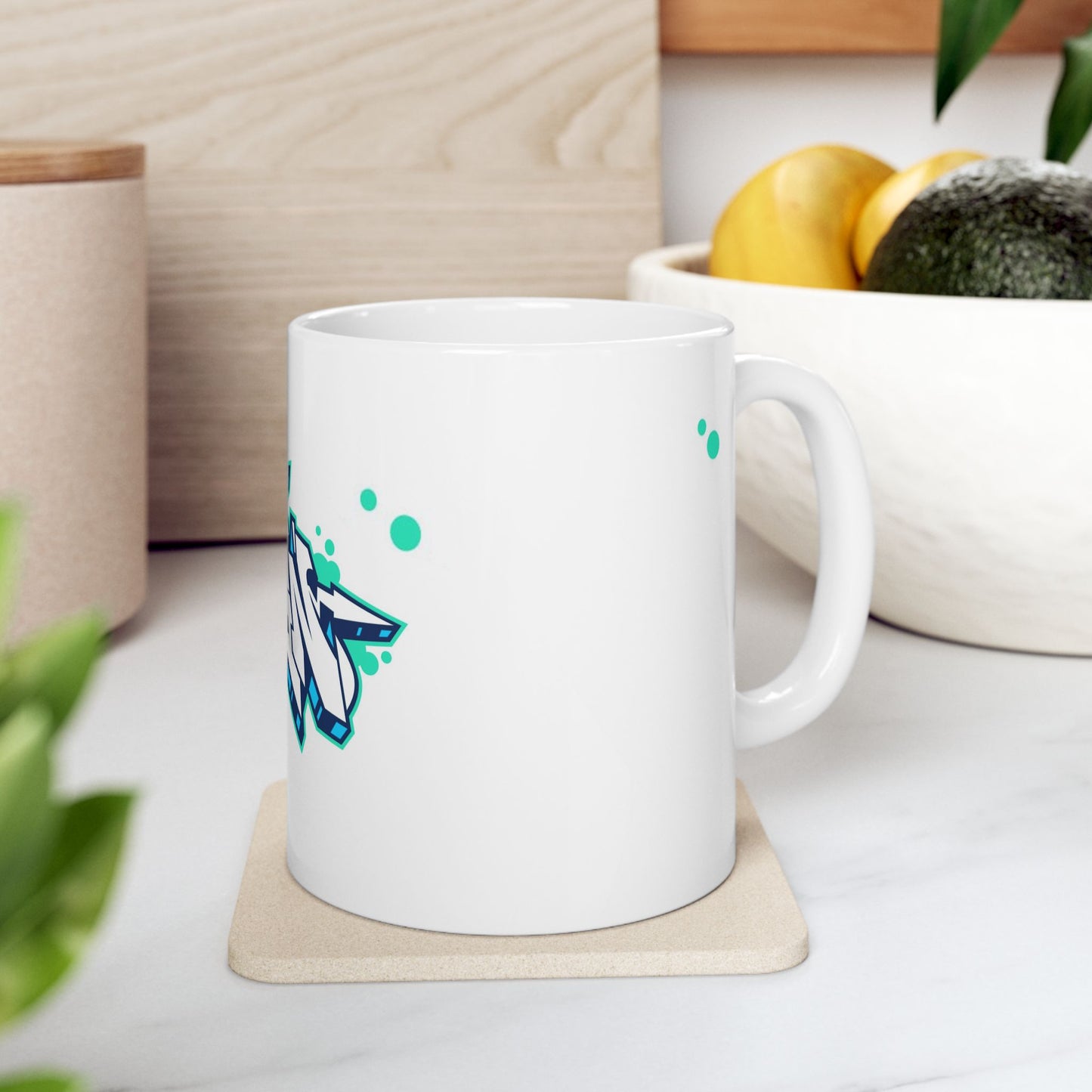 Urban Graffiti Ceramic Mug - Unique Coffee Cup, Gift for Street Art Lovers, Hip Hop Decor, Custom Drinkware, Modern Home Accessory