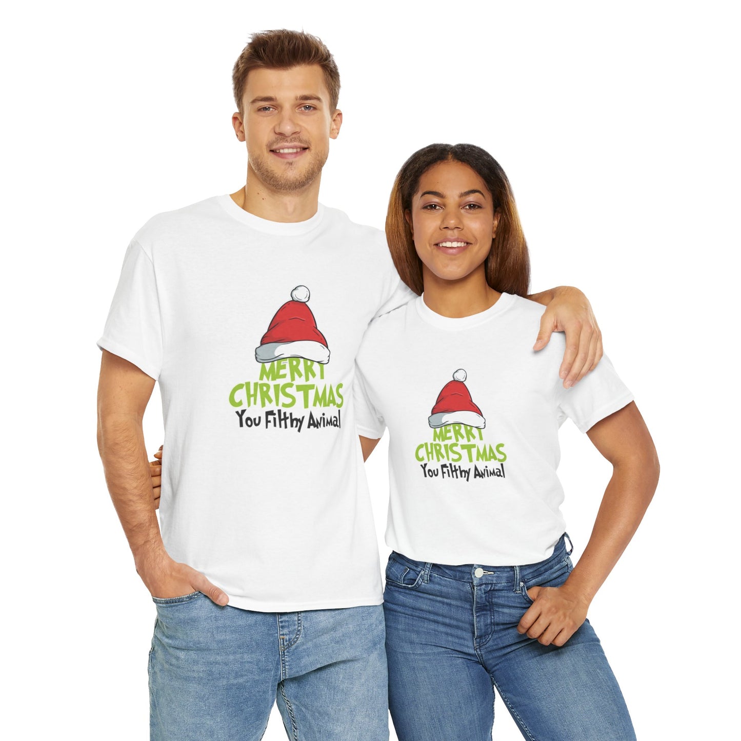 Funny Holiday Tee, Merry Christmas You Filthy Animal, Unisex Tee, Christmas Gift, Holiday Apparel, Festive Shirt, Party Wear
