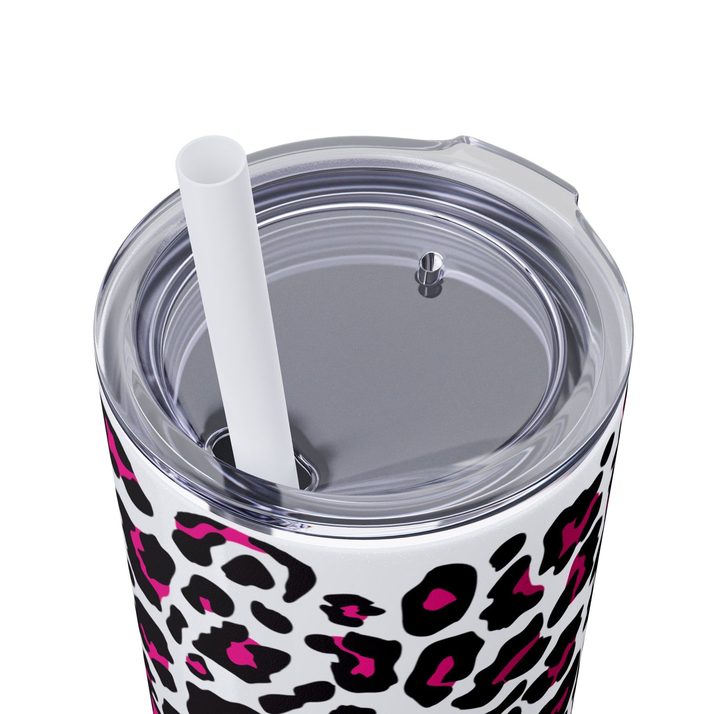 Trendy Leopard Print Skinny Tumbler, 20oz | Stylish Drinkware for Home, Office, Gifts, Reusable Straw, Animal Print