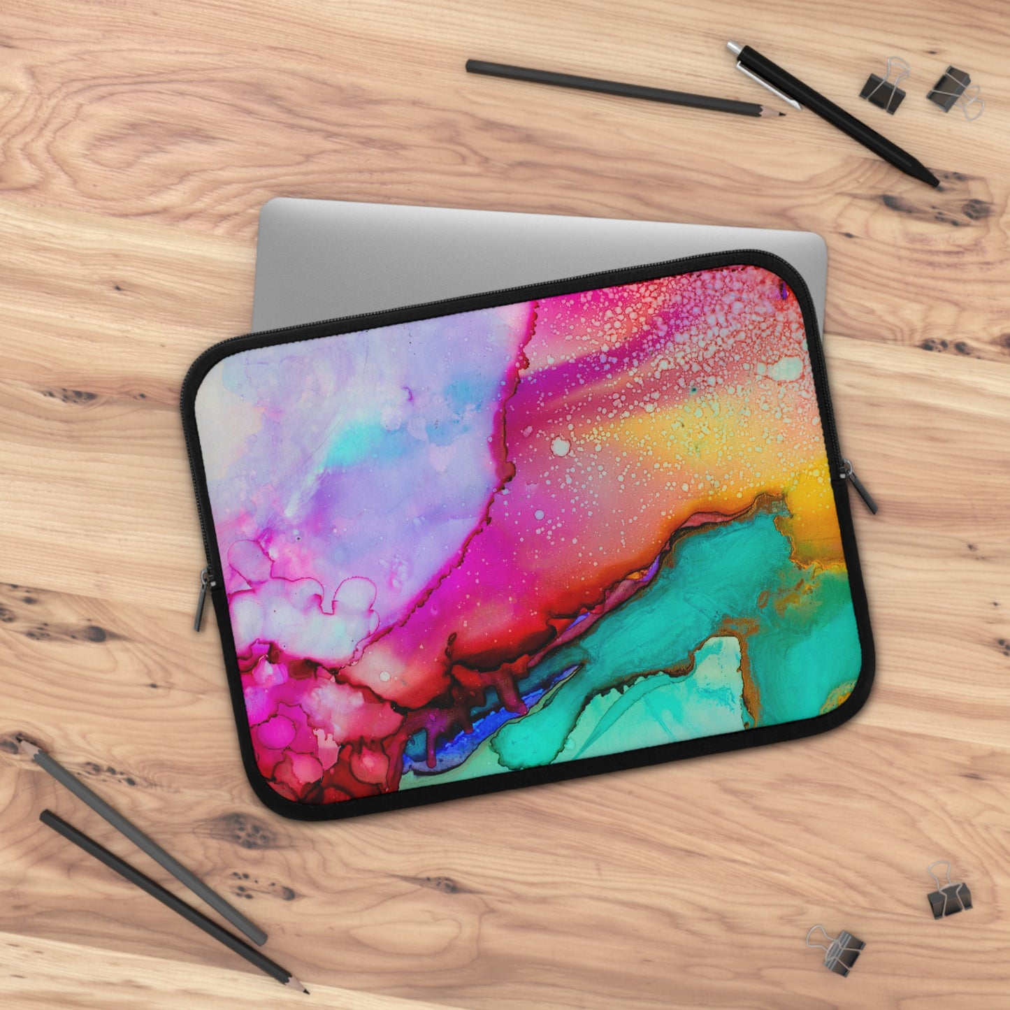 Colorful Abstract Laptop Sleeve, Artistic Tech Case, Creative Computer Bag, Vibrant Gift for Students, Unique Laptop Protector