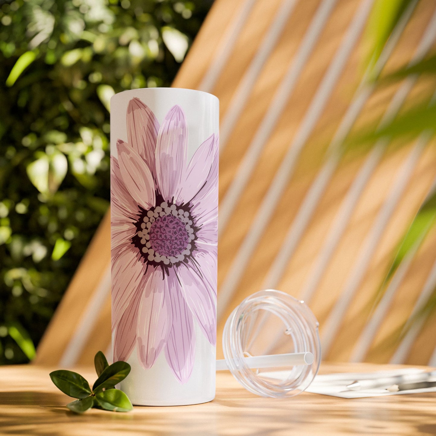 Floral Skinny Tumbler, 20oz - Stylish Drinkware for Home, Office, Gifts, Party Favors, Spring Decor