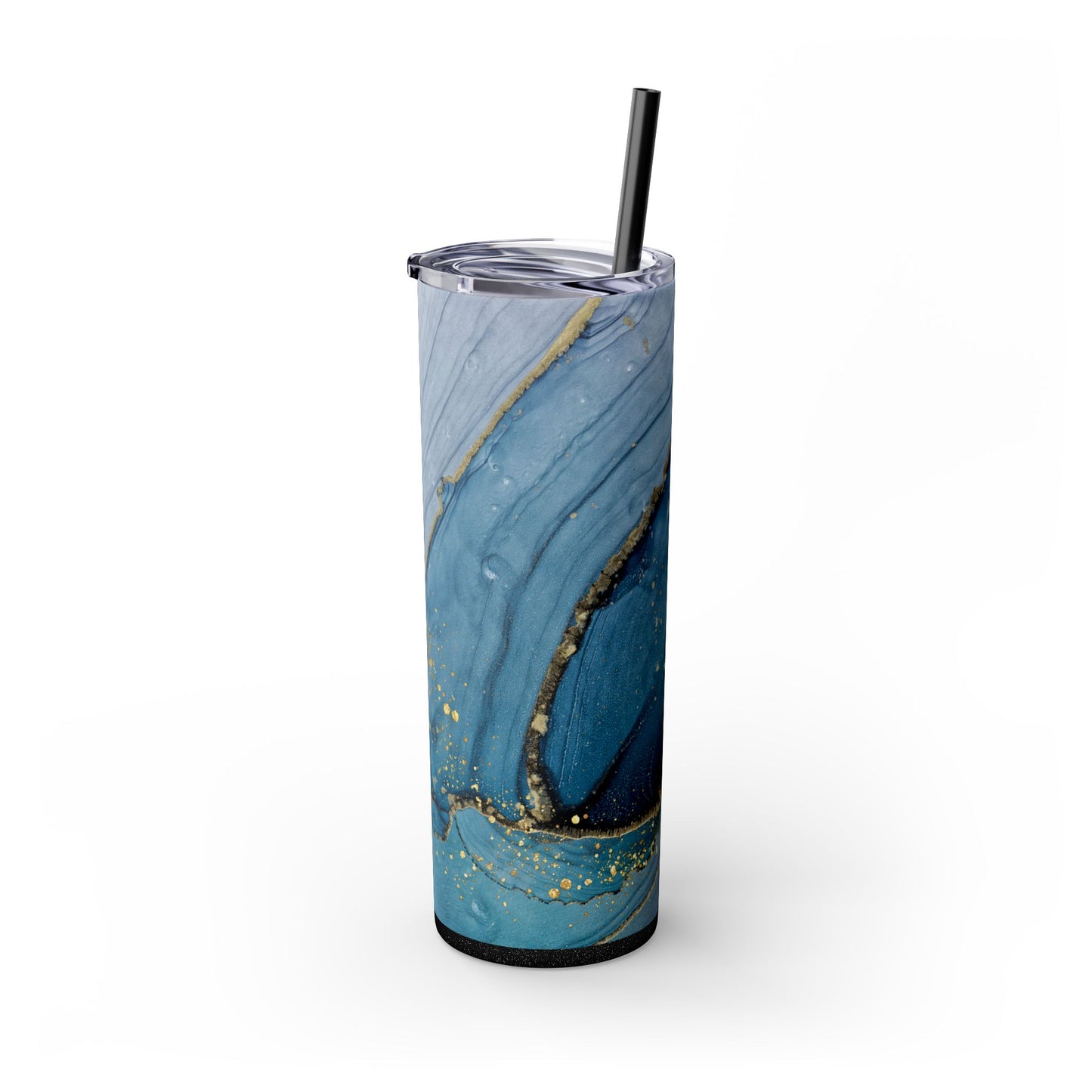 Elegant Blue Marble Skinny Tumbler, 20oz - Stylish Drinkware for Daily Use, Gifts, Celebrations, Eco-Friendly, Travel Mug