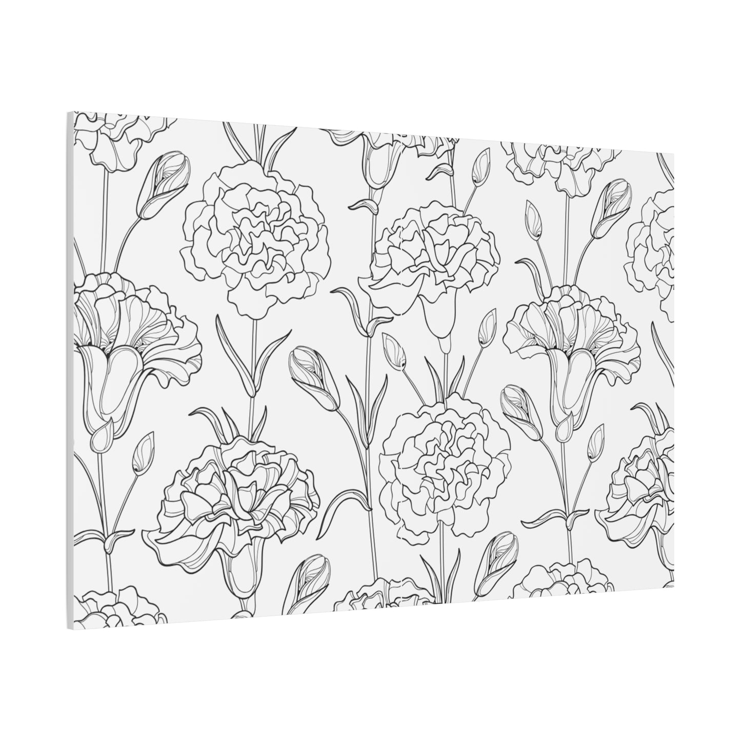 Floral Canvas Art, Stretched Wall Decor, Home Gift, Botanical Print, Modern Design, Matte Finish