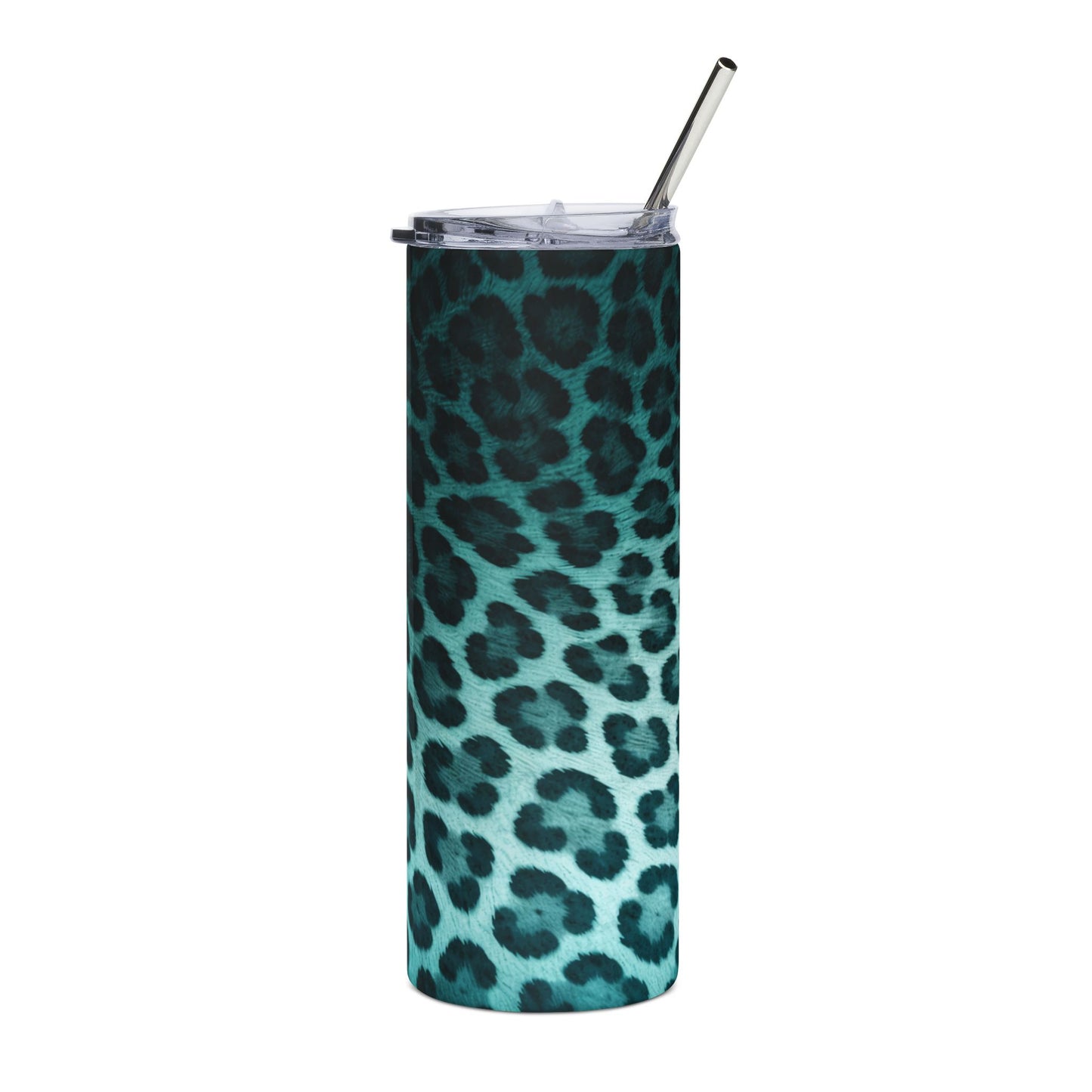 20oz Teal Leopard Stainless Steel Tumbler