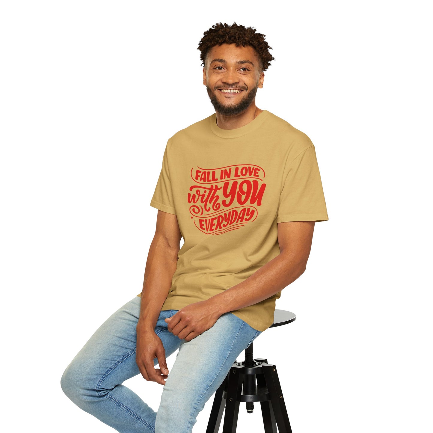 Fall in Love with YOU Quote T-shirt for Couples, Valentine's Day, Gifts for Him/Her, Casual Everyday Wear, Comfortable Unisex Tee