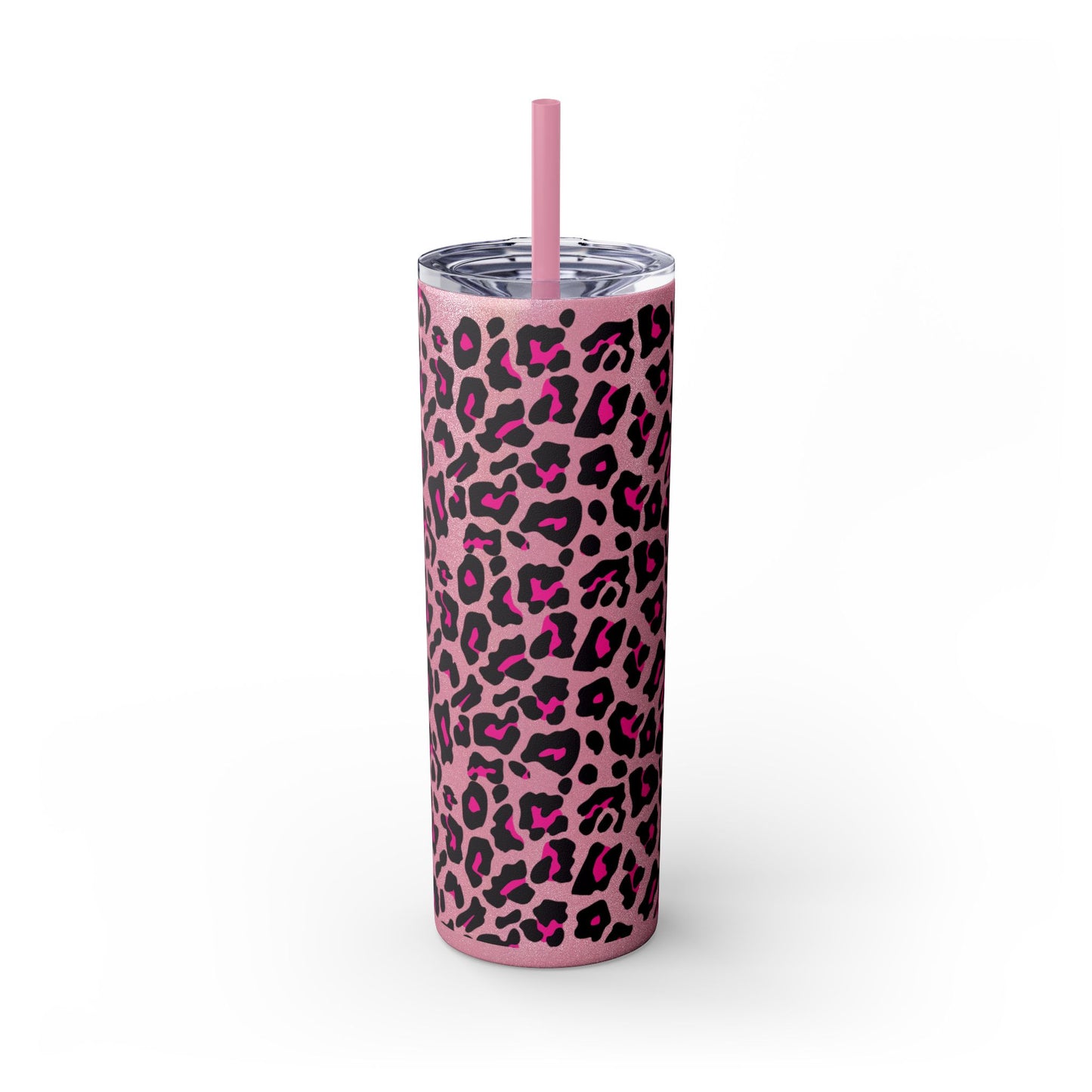 Trendy Leopard Print Skinny Tumbler, 20oz | Stylish Drinkware for Home, Office, Gifts, Reusable Straw, Animal Print