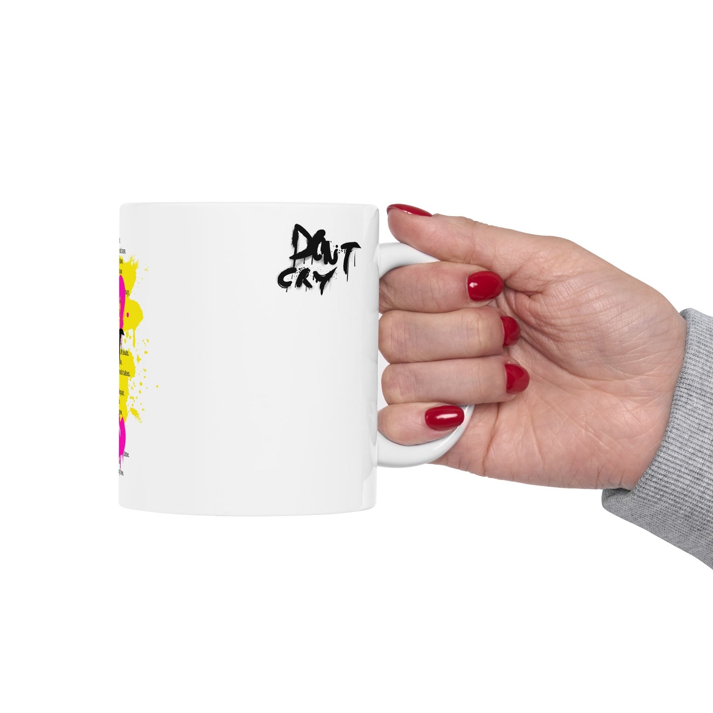 Don't Cry - Motivational Ceramic Mug, Inspirational Poem Quotes Coffee Cup