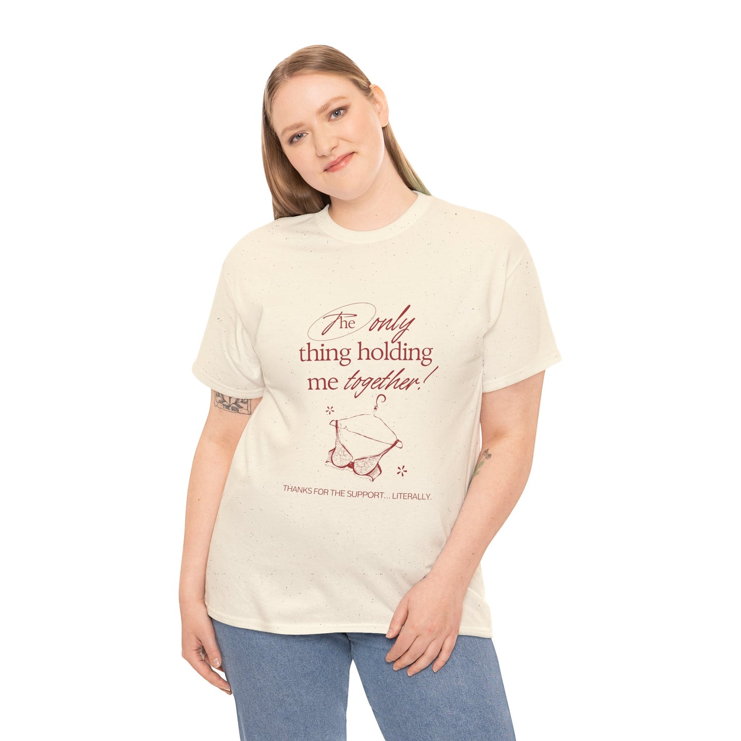"Holding It Together" Unisex Heavy Cotton Tee: Funny Gift for Friends, Family, Self-Care, Casual Wear, Humor Shirts, Gift for Her