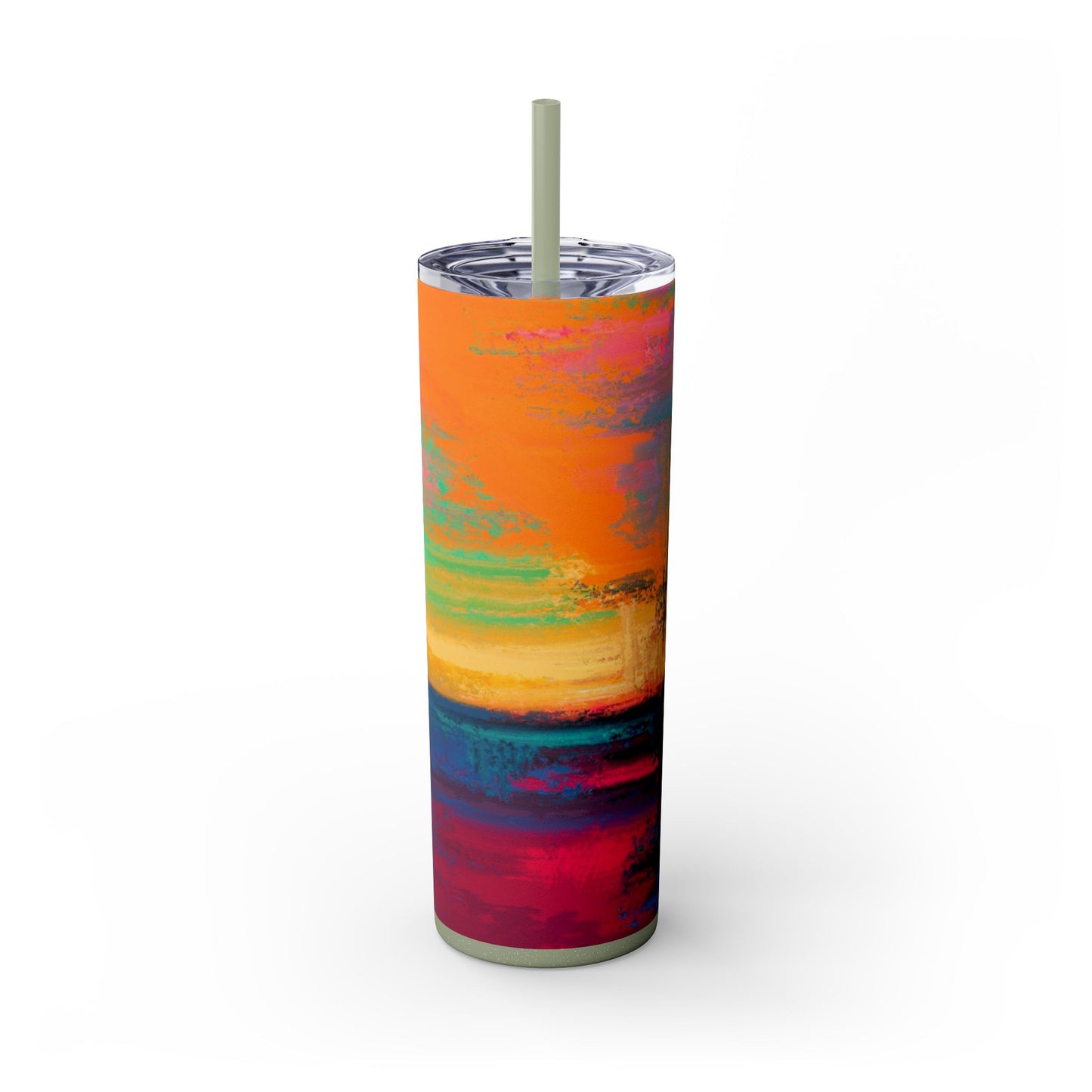 Colorful Ombre Skinny Tumbler with Straw, 20oz | Travel Mugs, Summer Drinkware, Beach Accessories, Gifts for Her, Eco-Friendly