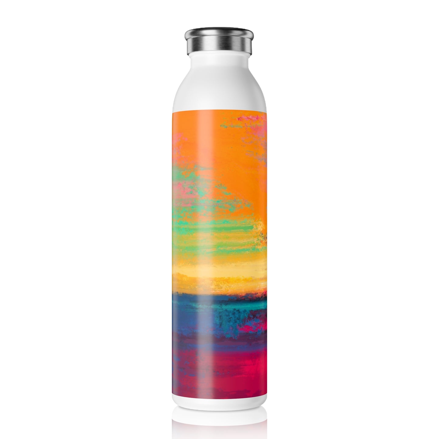 Vibrant Slim Water Bottle | Colorful Reusable Hydration | Eco-Friendly Travel Mug | Fitness Gift | Beach Lover's Essentials