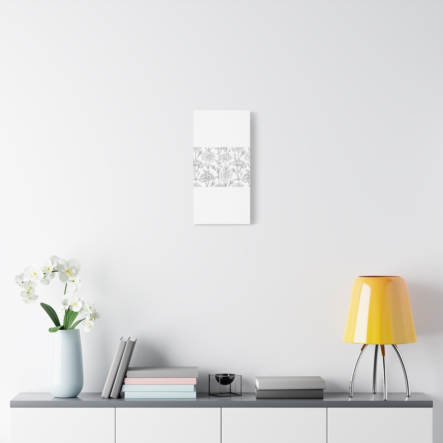Floral Canvas Art, Stretched Wall Decor, Home Gift, Botanical Print, Modern Design, Matte Finish