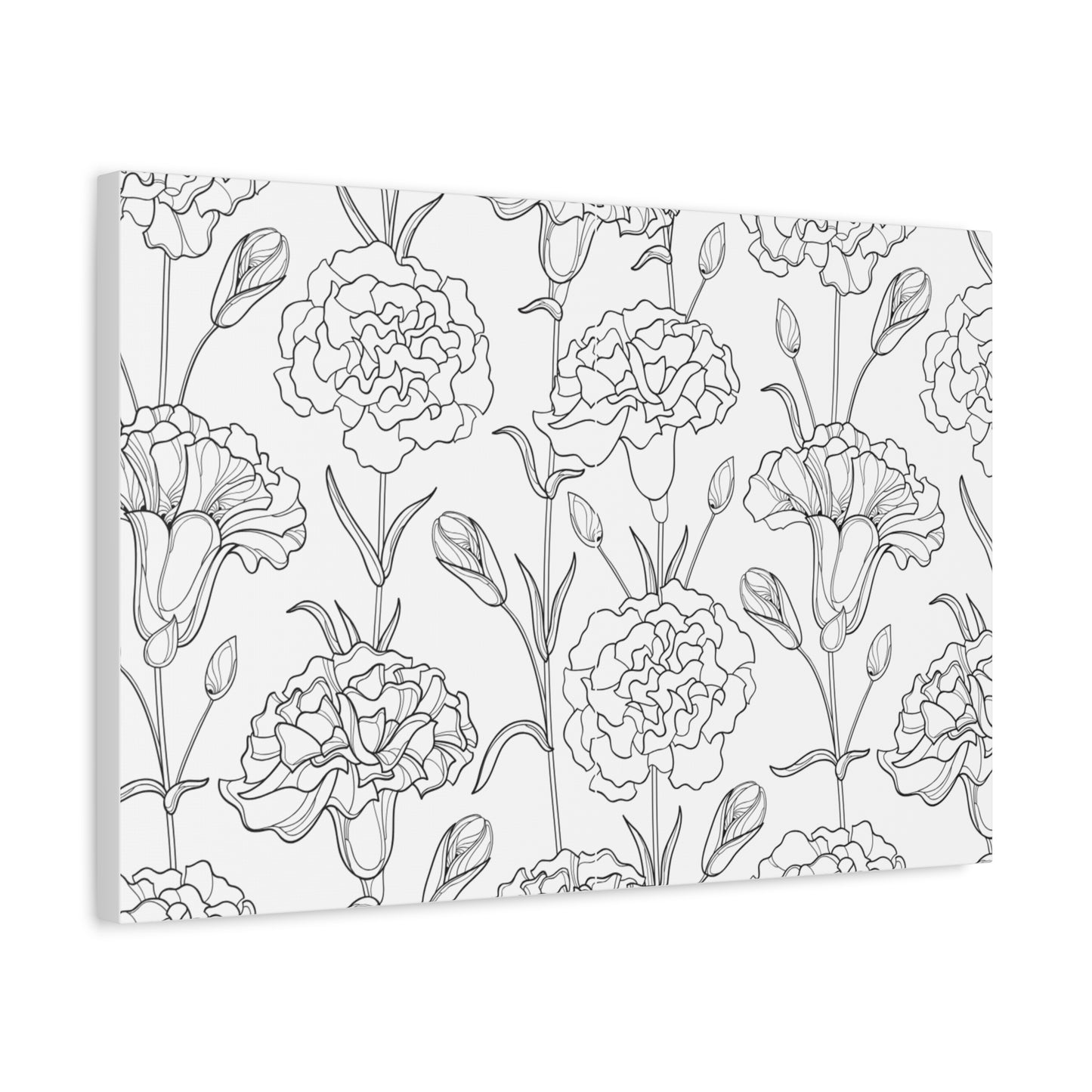 Floral Canvas Art, Stretched Wall Decor, Home Gift, Botanical Print, Modern Design, Matte Finish