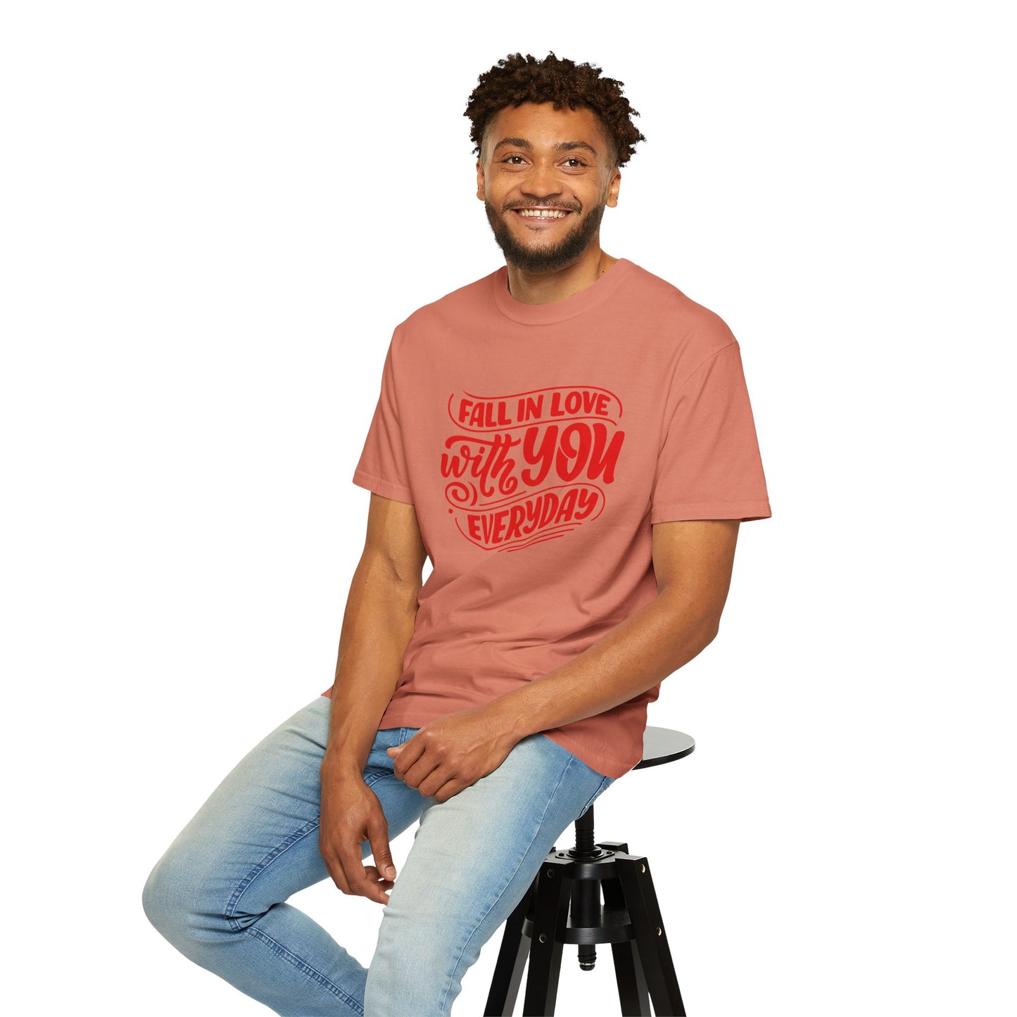 Fall in Love with YOU Quote T-shirt for Couples, Valentine's Day, Gifts for Him/Her, Casual Everyday Wear, Comfortable Unisex Tee