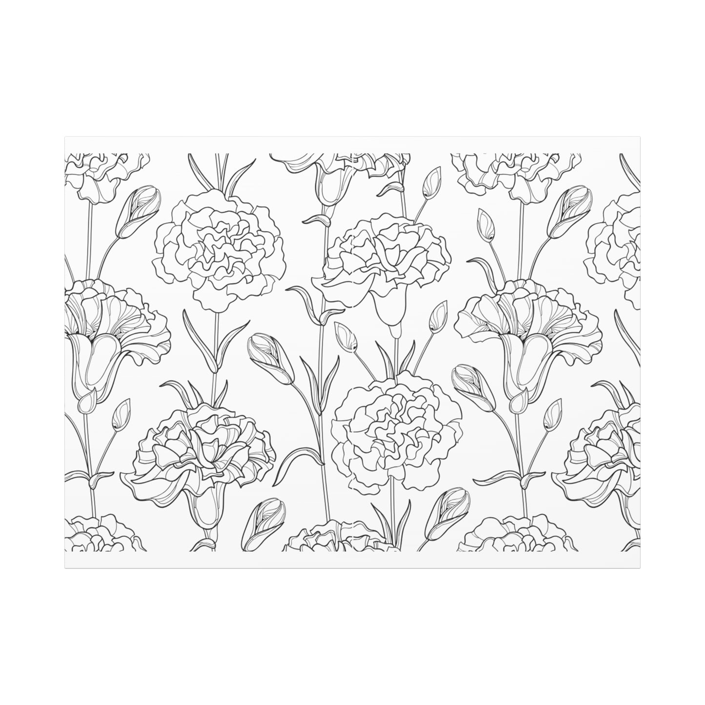 Floral Canvas Art, Stretched Wall Decor, Home Gift, Botanical Print, Modern Design, Matte Finish