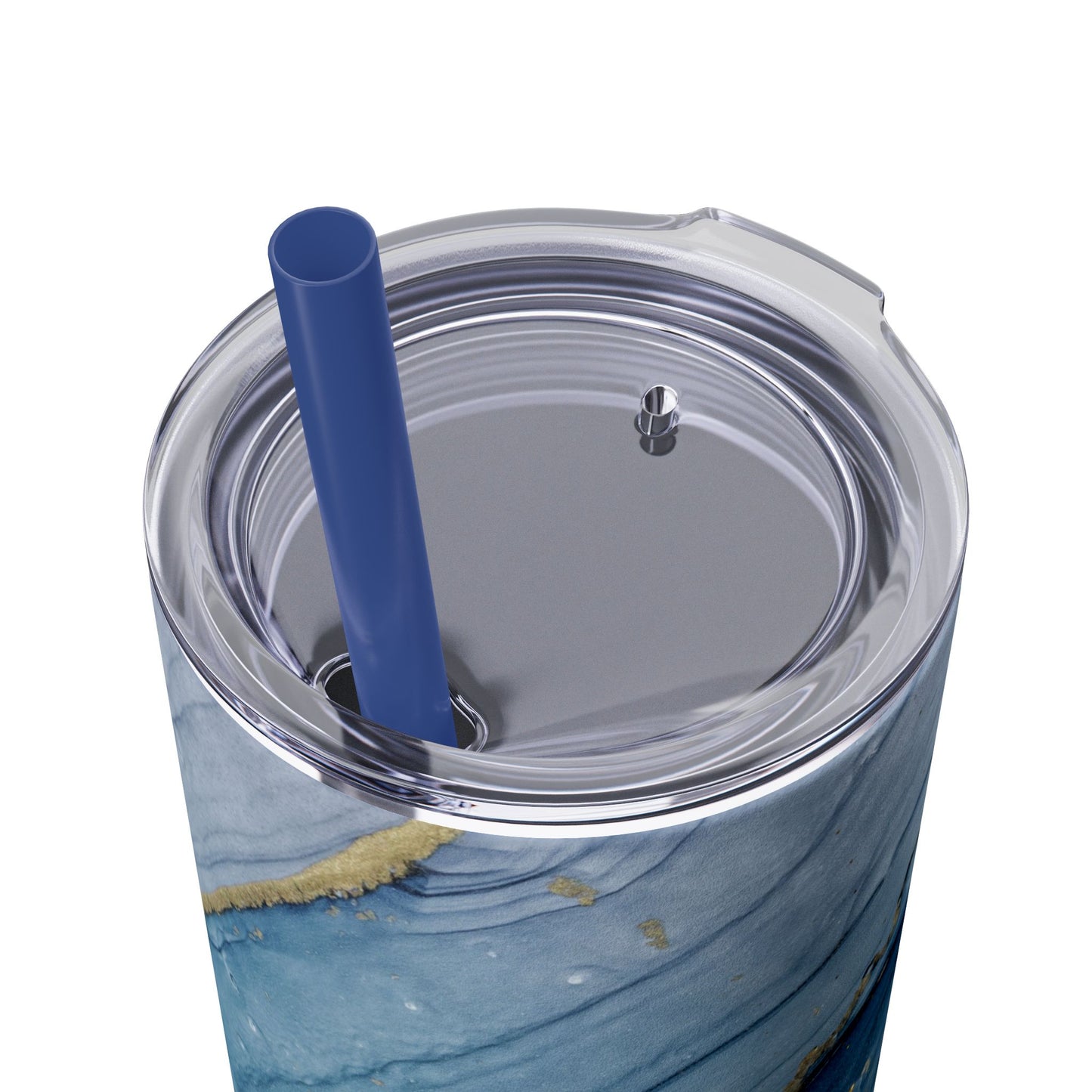 Elegant Blue Marble Skinny Tumbler, 20oz - Stylish Drinkware for Daily Use, Gifts, Celebrations, Eco-Friendly, Travel Mug