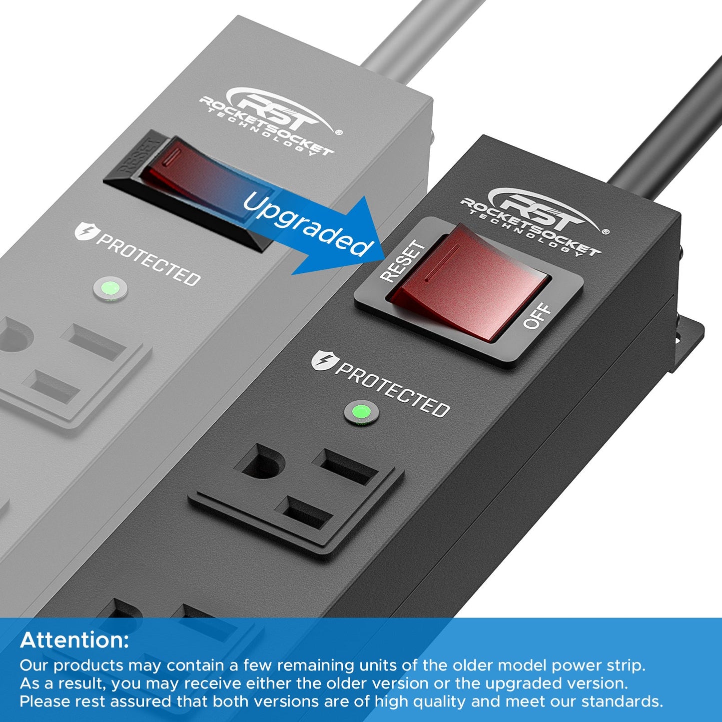 CRST 6 Outlets Wide Spaced Mountable Metal Power Strip Surge Protector, 6FT Flat Plug Power Cord, 2100 Joules Protection, Mount Kits Included-4