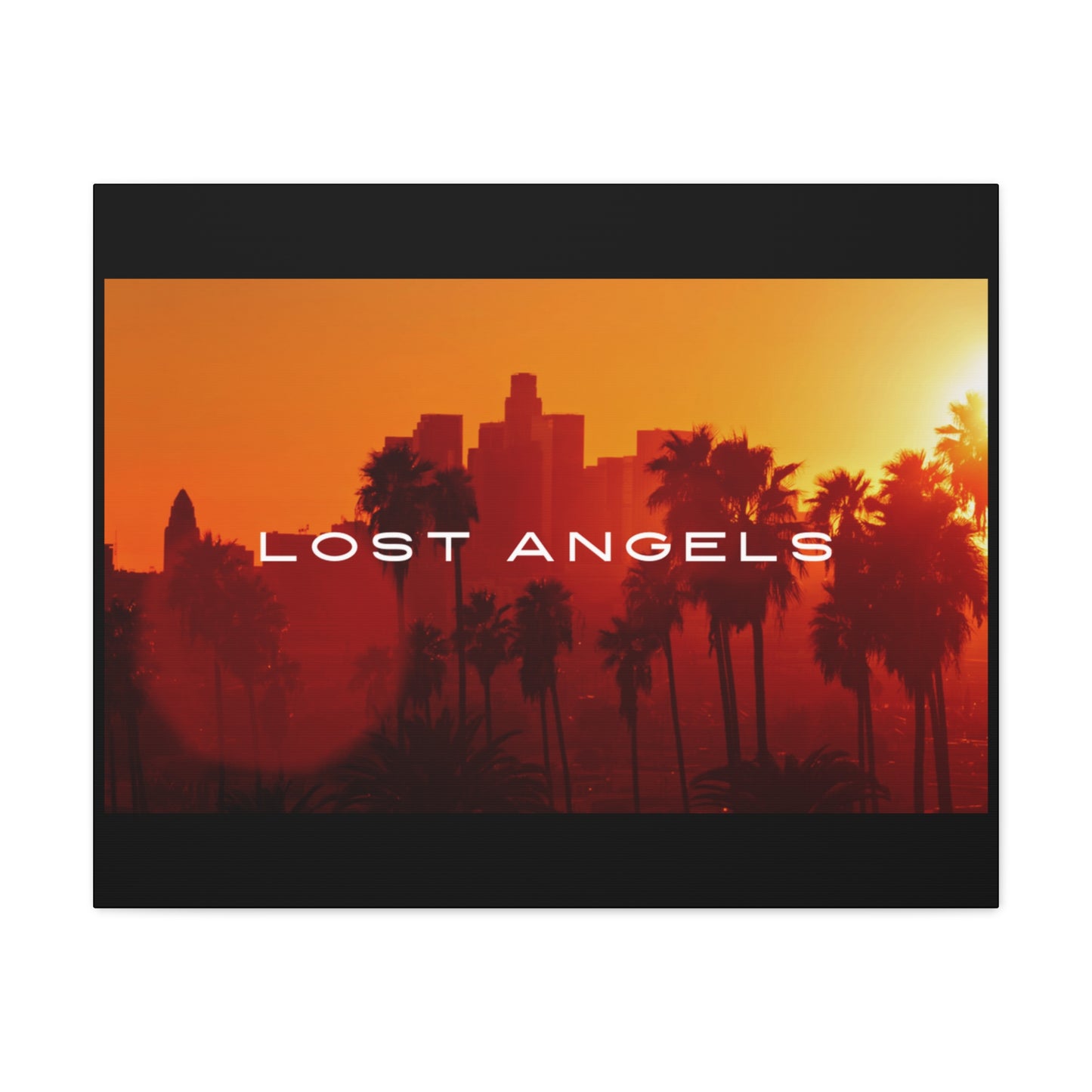 Lost Angels Wall Art Canvas | Sunset Cityscape Print, Home Decor, Gift for Art Lovers, Modern Living Room, California Vibe