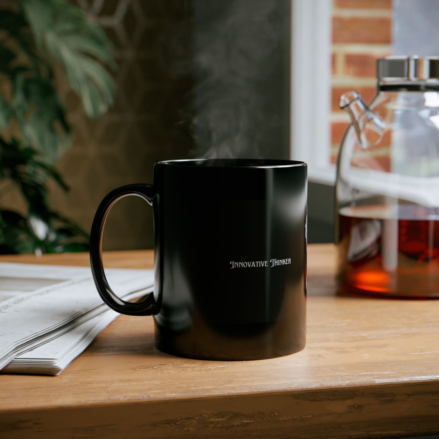 Artistic Black Mug with Bust Design, Gift for Art Lovers, Unique Ceramic Cup, Kitchen Decor, Mug for Coffee or Tea