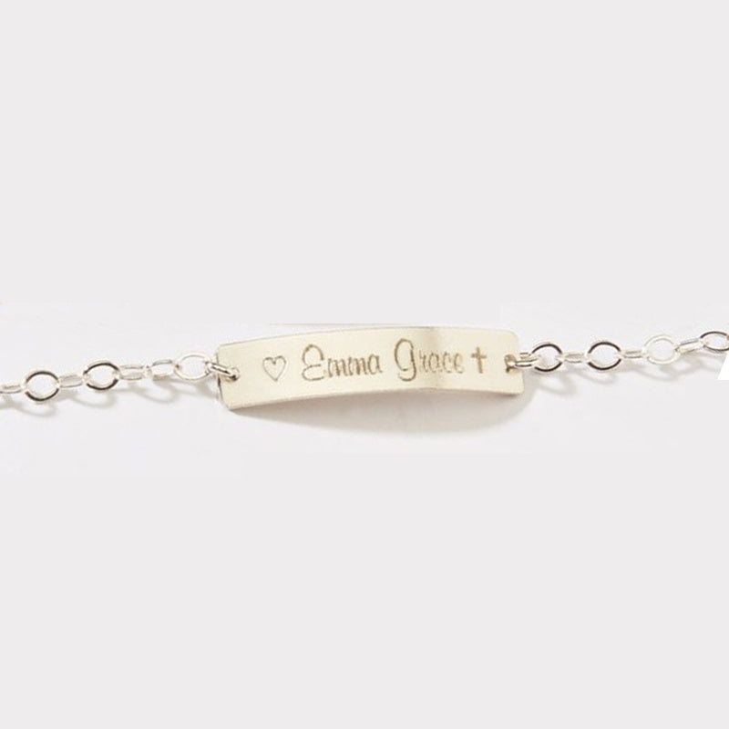 Personalized Engraving Children's Adjustable Stainless Steel Letter Bracelet