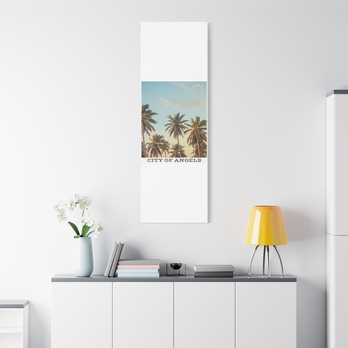 Tropical Palm Tree Canvas Print, City of Angeles Tropical Wall Art, Los Angeles Beach Decor, California Nature Photography, Home Decoration, Gift for Beach Lovers