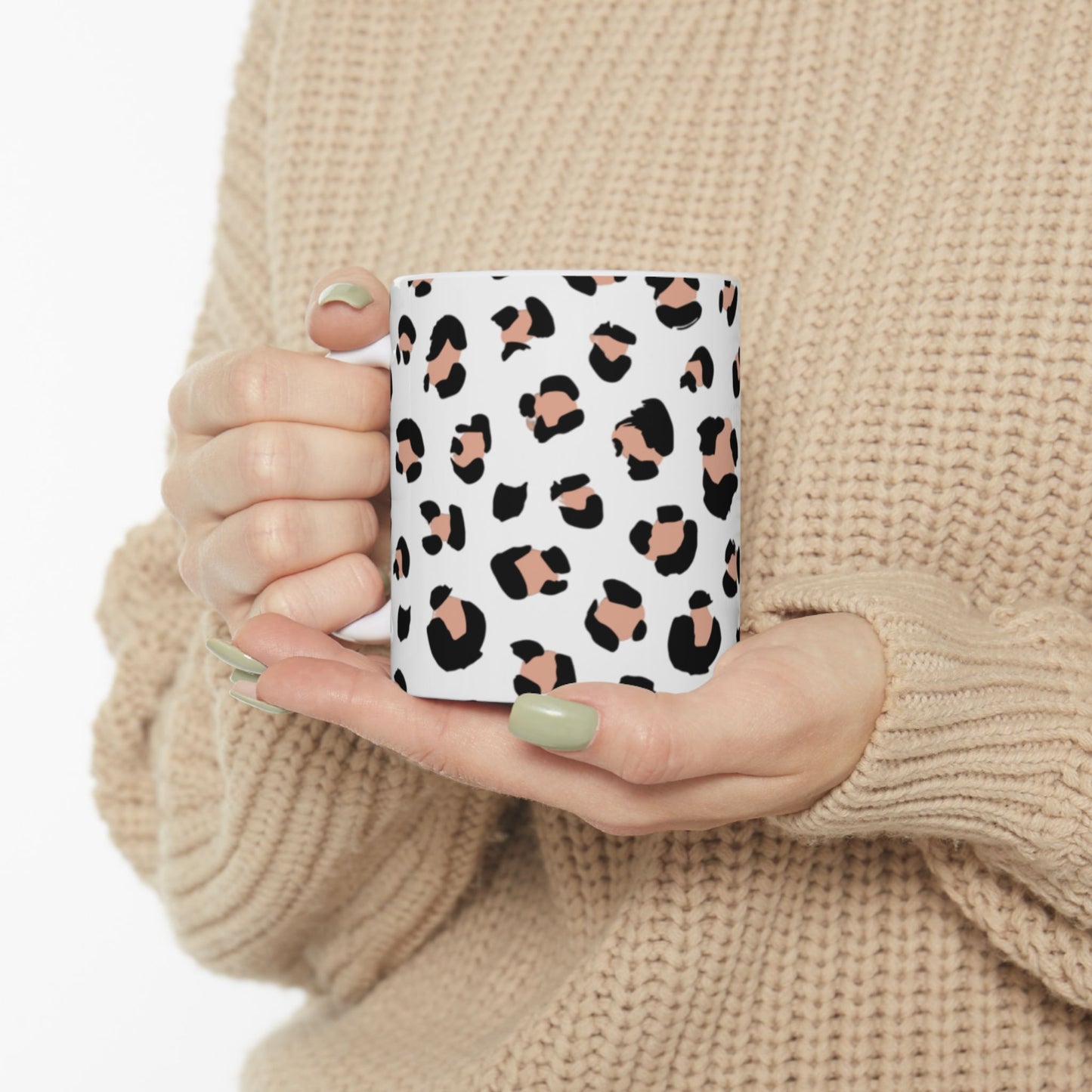 Leopard Print Ceramic Mug - Trendy Coffee Cup, Animal Print Gift, Home Decor, Kitchenware, Perfect for Birthdays, Holidays