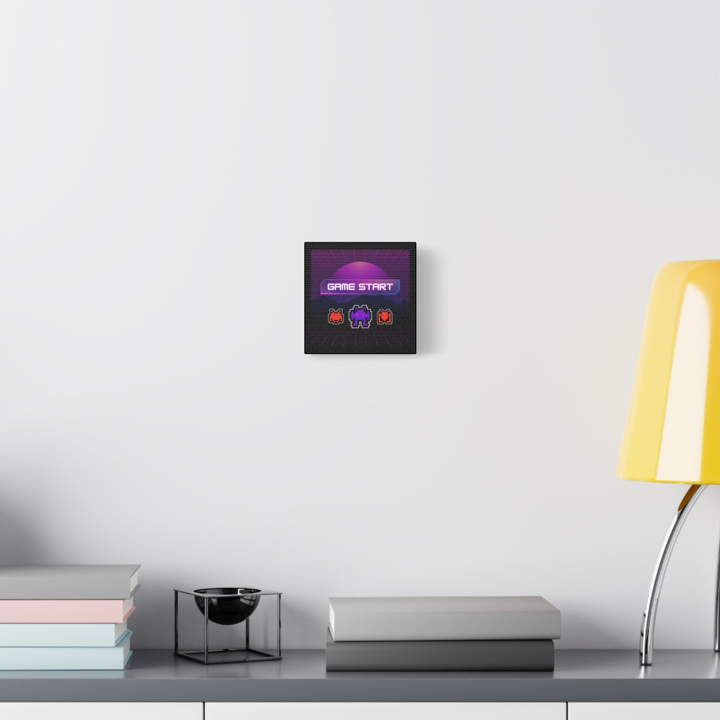 Retro Game Start Canvas Art Print | 80s Gaming Wall Decor, Gamer Gift, Pixel Art, Nostalgic Artwork, Home Decor