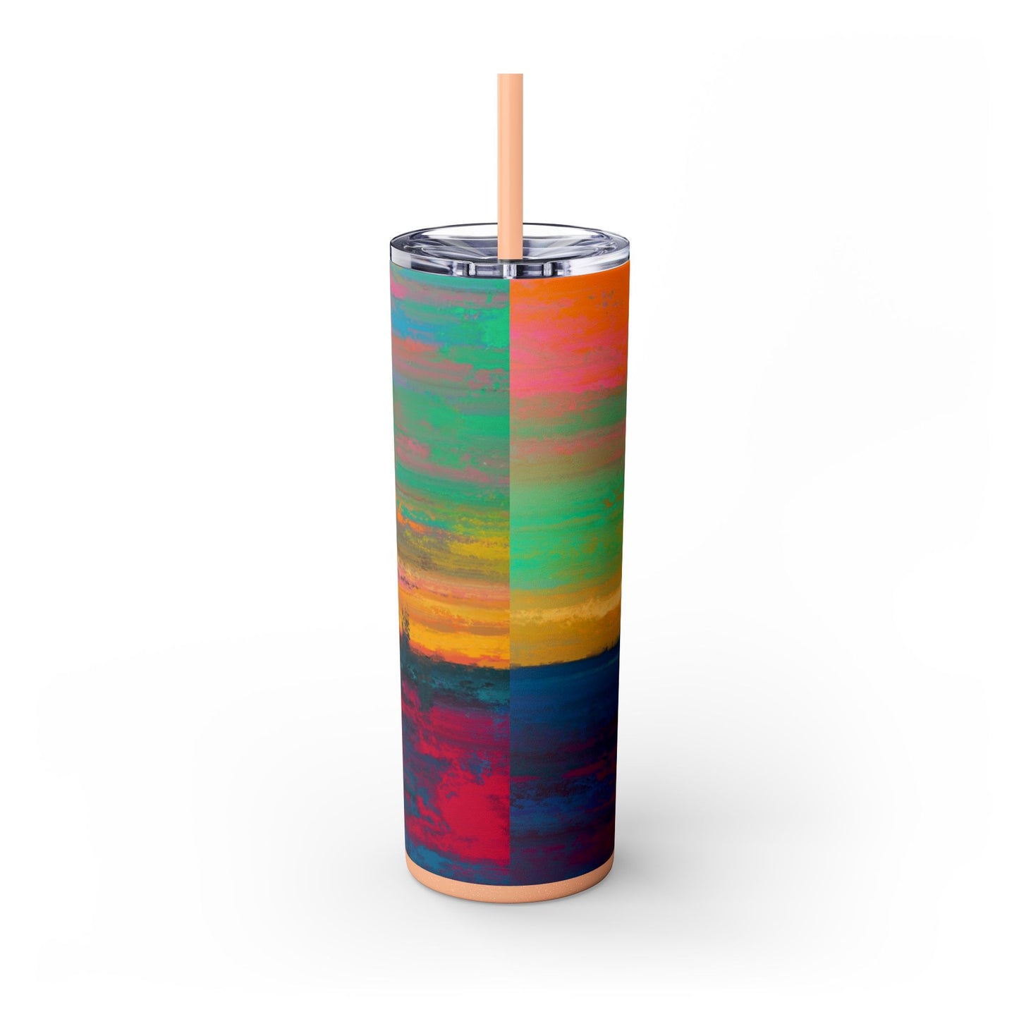 Colorful Ombre Skinny Tumbler with Straw, 20oz | Travel Mugs, Summer Drinkware, Beach Accessories, Gifts for Her, Eco-Friendly