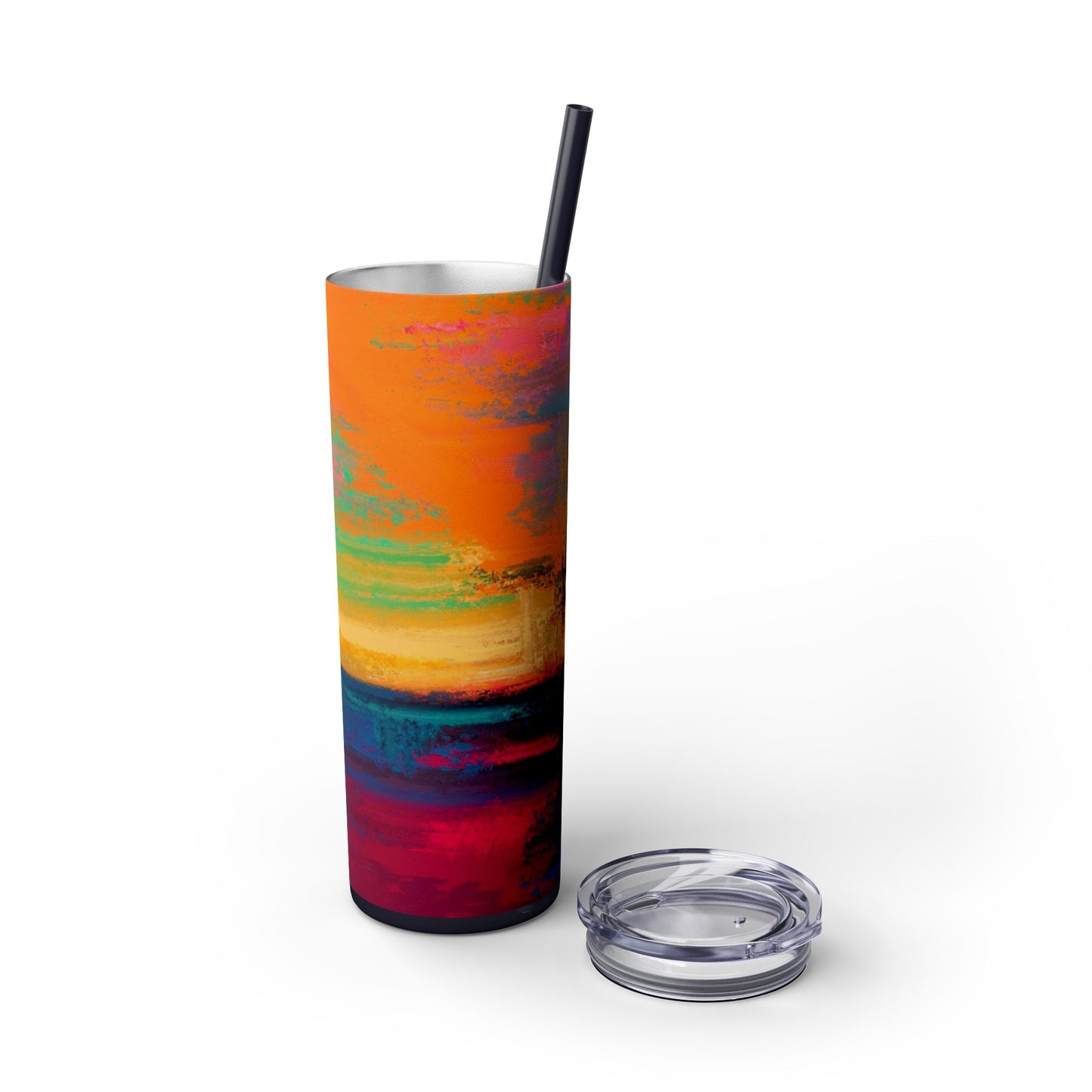 Colorful Ombre Skinny Tumbler with Straw, 20oz | Travel Mugs, Summer Drinkware, Beach Accessories, Gifts for Her, Eco-Friendly