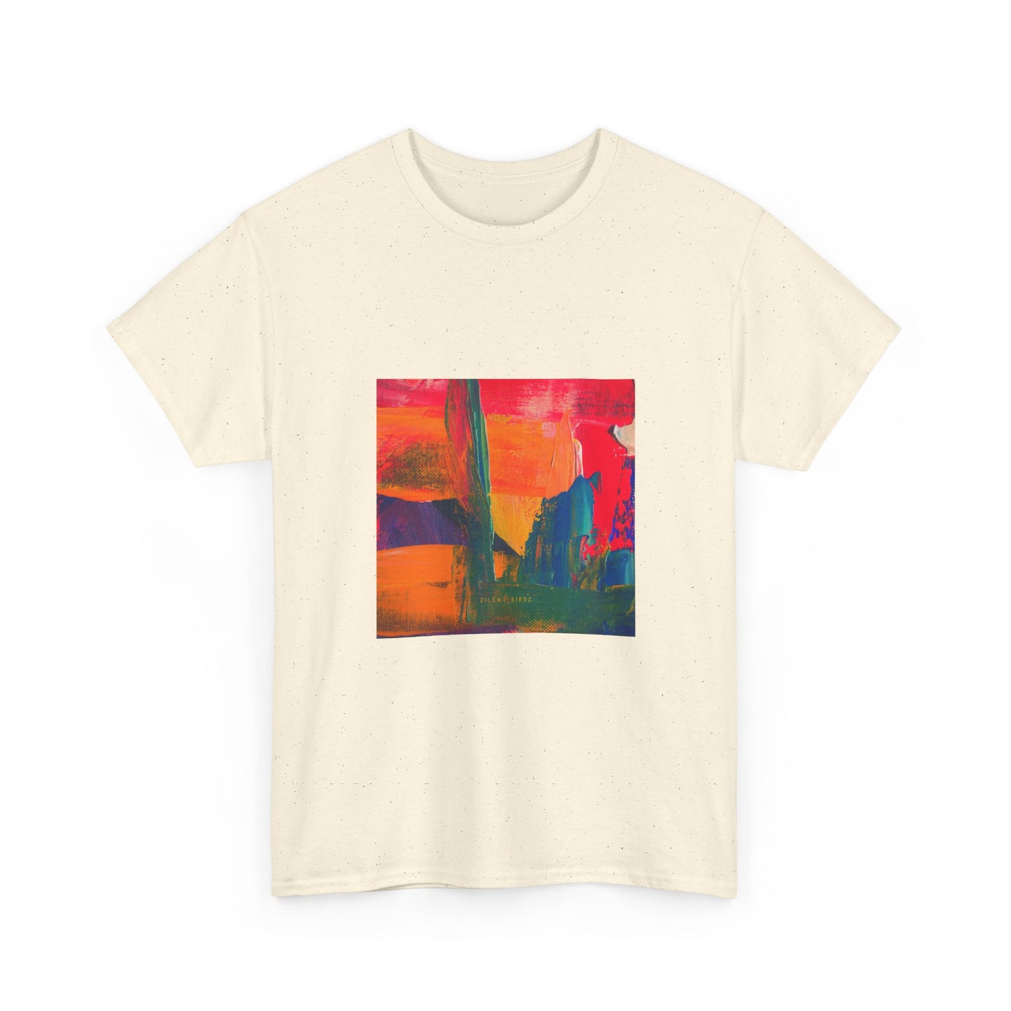 Vibrant Art Bird of Paradise Painting Tee for Creative Souls, Unisex Heavy Cotton T-Shirt, Artistic Gift