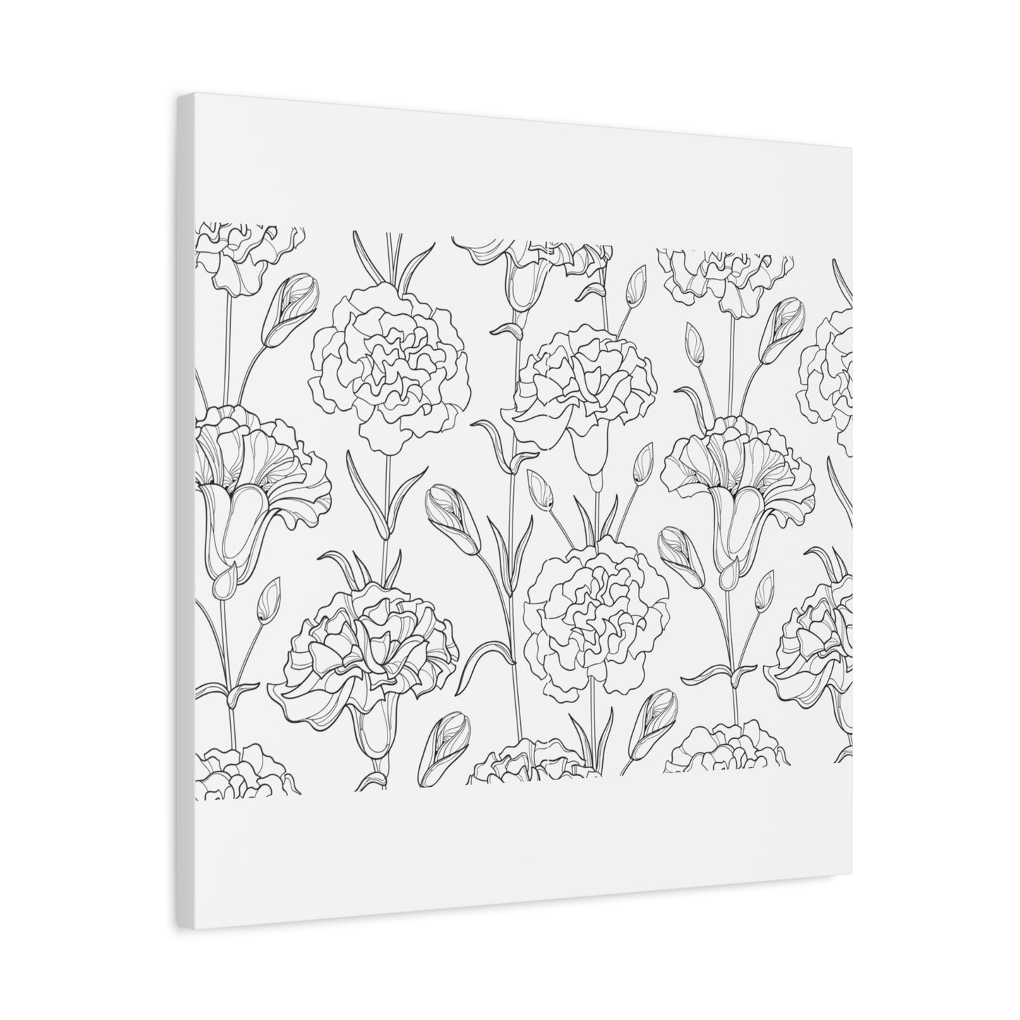 Floral Canvas Art, Stretched Wall Decor, Home Gift, Botanical Print, Modern Design, Matte Finish